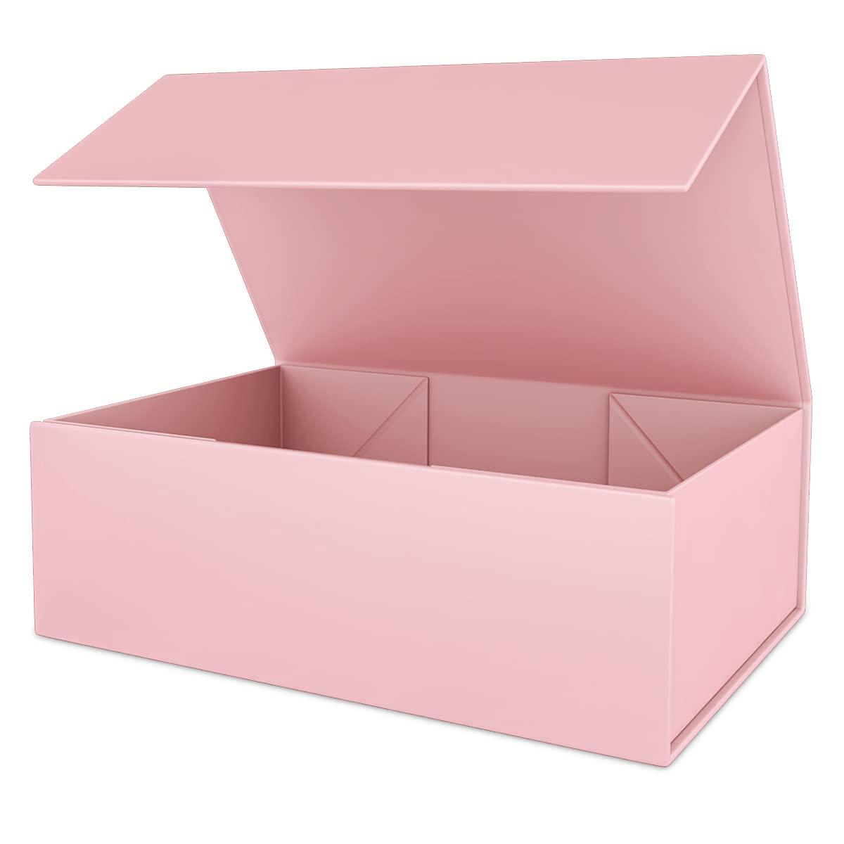 ROSTELACK Pink Gift Box 10\" x 6\" x 3\" with Magnetic Closure Lid Gift Box for Presents,Bridesmaid Gifts Box,Cute Box,Birthday Gift box,Luxury for Gift Packaging, Magnetic Gift Box for Wrapping Gifts (Pink)