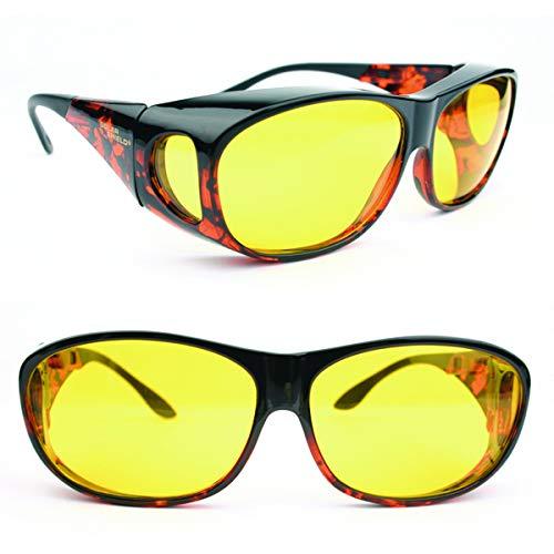 MAGNIFYING AIDS Eschenbach Comfort Shields Yellow Filter - 70% Transmission - Size: Small with Microfiber Cloth