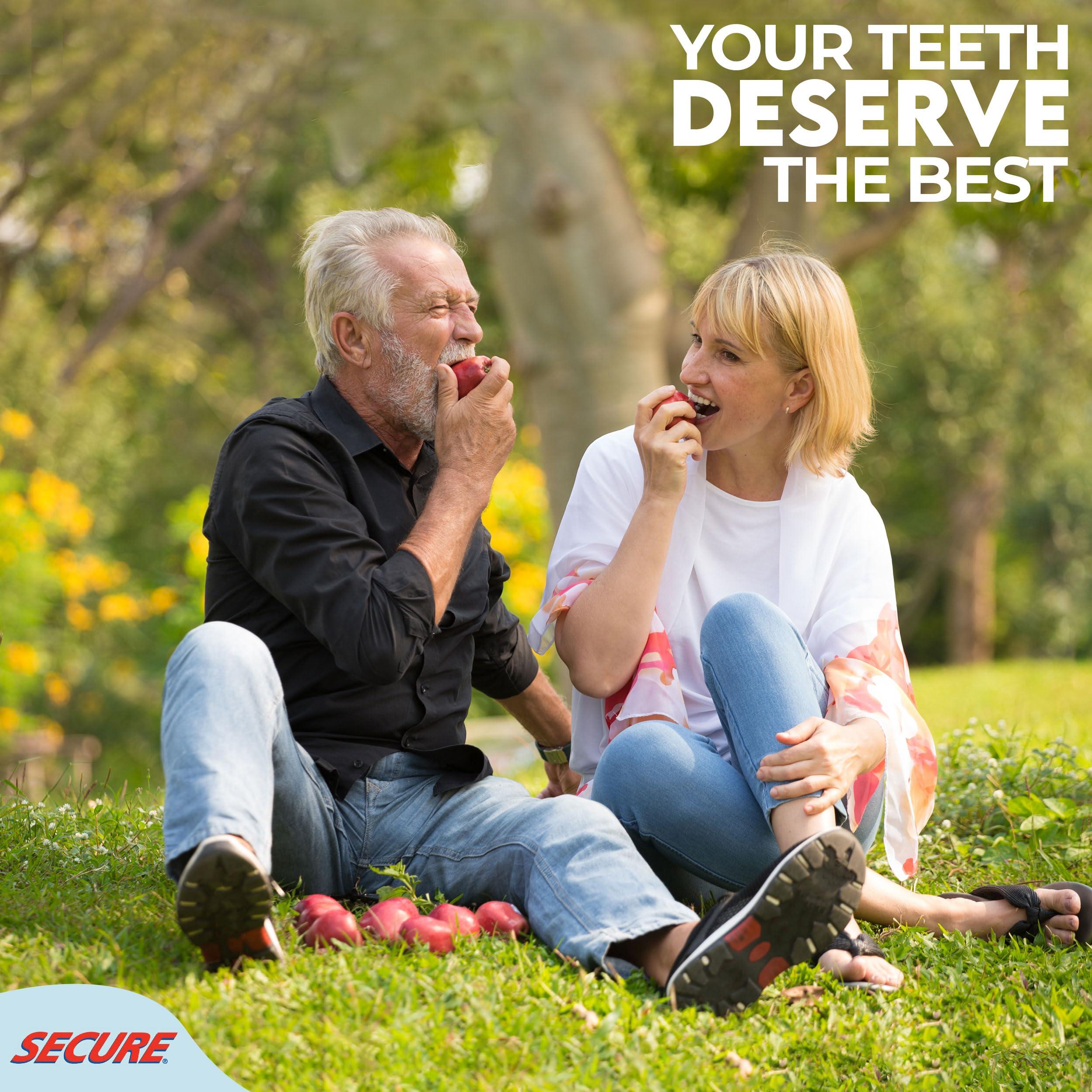 Secure Secure Anti-Plaque Cleansing Tablets PH Formula Removes Odors, Stains, Bacteria, Germs - Deeply Clean Dentures, Partials, Nightguards, Retainers in 5 Minutes - Zinc Free - 32 Tablets (1 Pack)