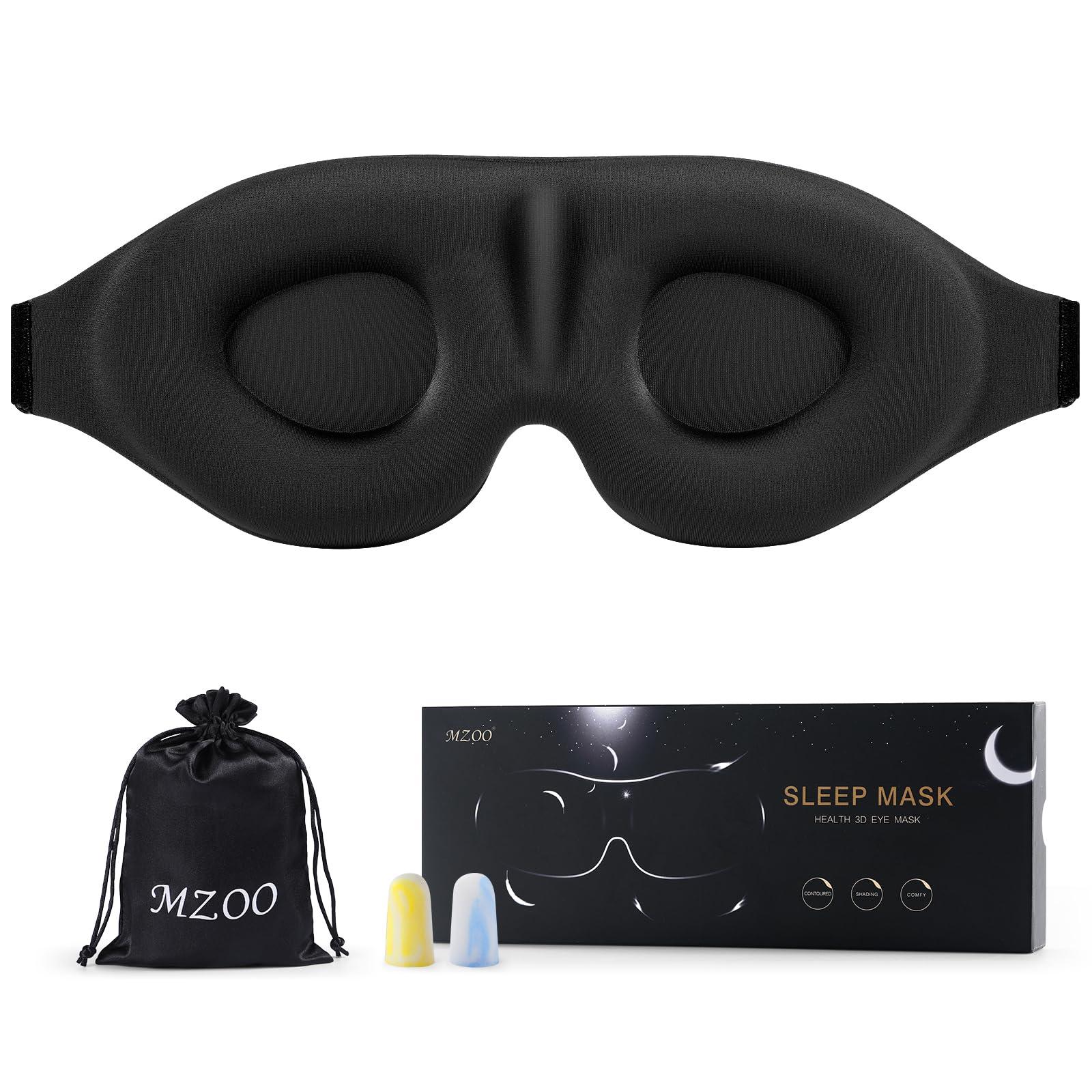 MZOO MZOO Sleep Eye Mask for Men Women, Zero Eye Pressure 3D Sleeping Mask, 100% Light Blocking Patented Design Night Blindfold, Soft Eye Shade Cover for Travel, Red