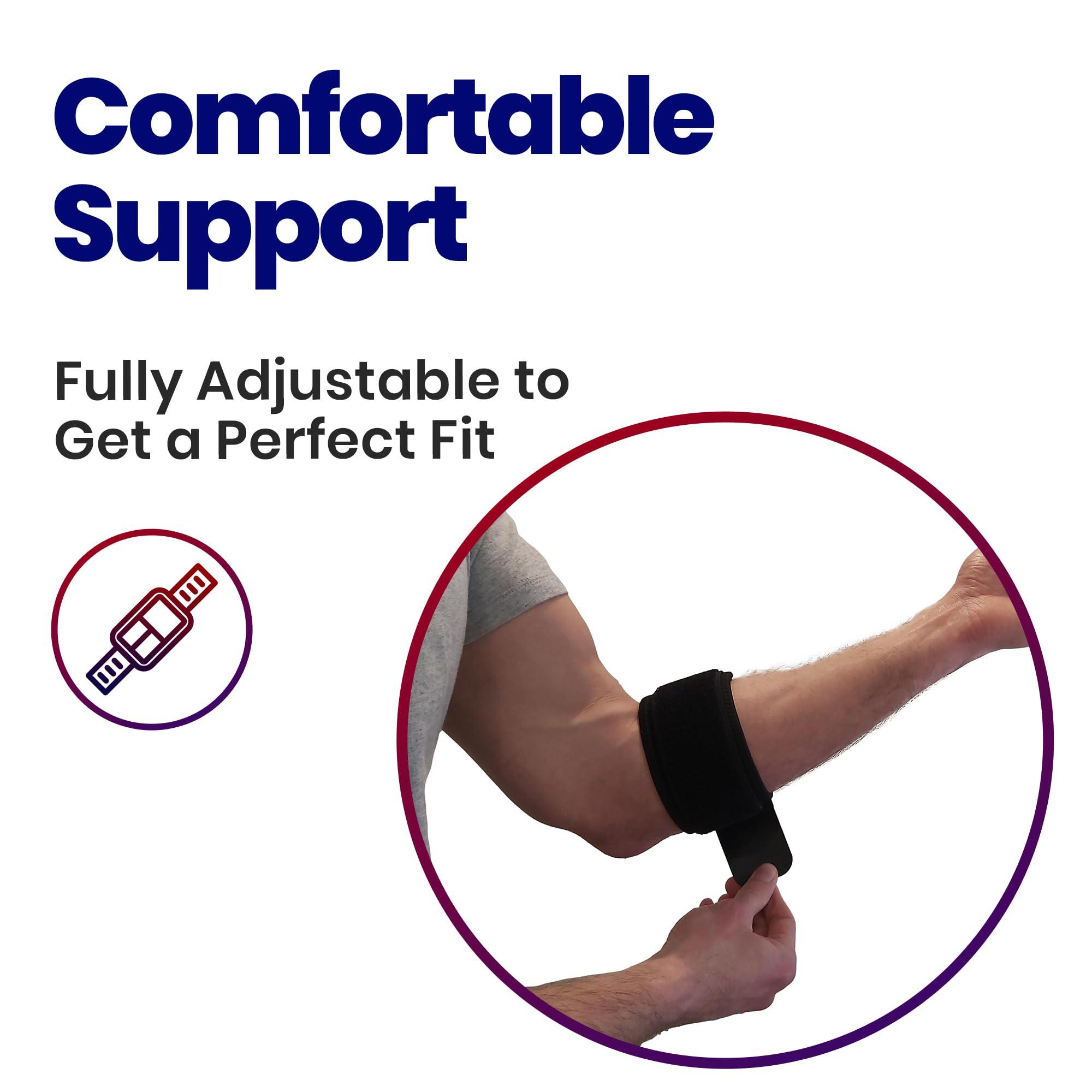 ARMSTRONG AMERICA Tennis Elbow Brace For Men & Women | Golfers Elbow Tendonitis Arm Band | Forearm Pain Relief Compression Strap | Ulnar Nerve Support | Lateral Epicondylitis Sleeve Arm Brace & Wrap | Fits Most