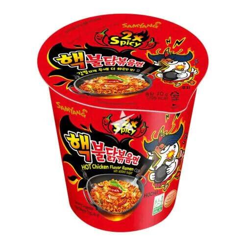 88 SAMYANG 2x Buldak Chicken Flavor Ramen Cup. Extra Spicy Noodle Soup. Korean Instant Ramen. Certified Halal 2.46 Oz (pack of 1)