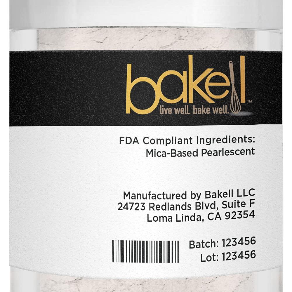 Bakell BAKELL Edible Luster Dust & Paint | LUSTER DUST Edible Powder | KOSHER Certified Paint, Powder & Dust | 100% Edible & Food Grade| Cakes, Vegan Paint & Dust (Intense Pearl White, 25g)