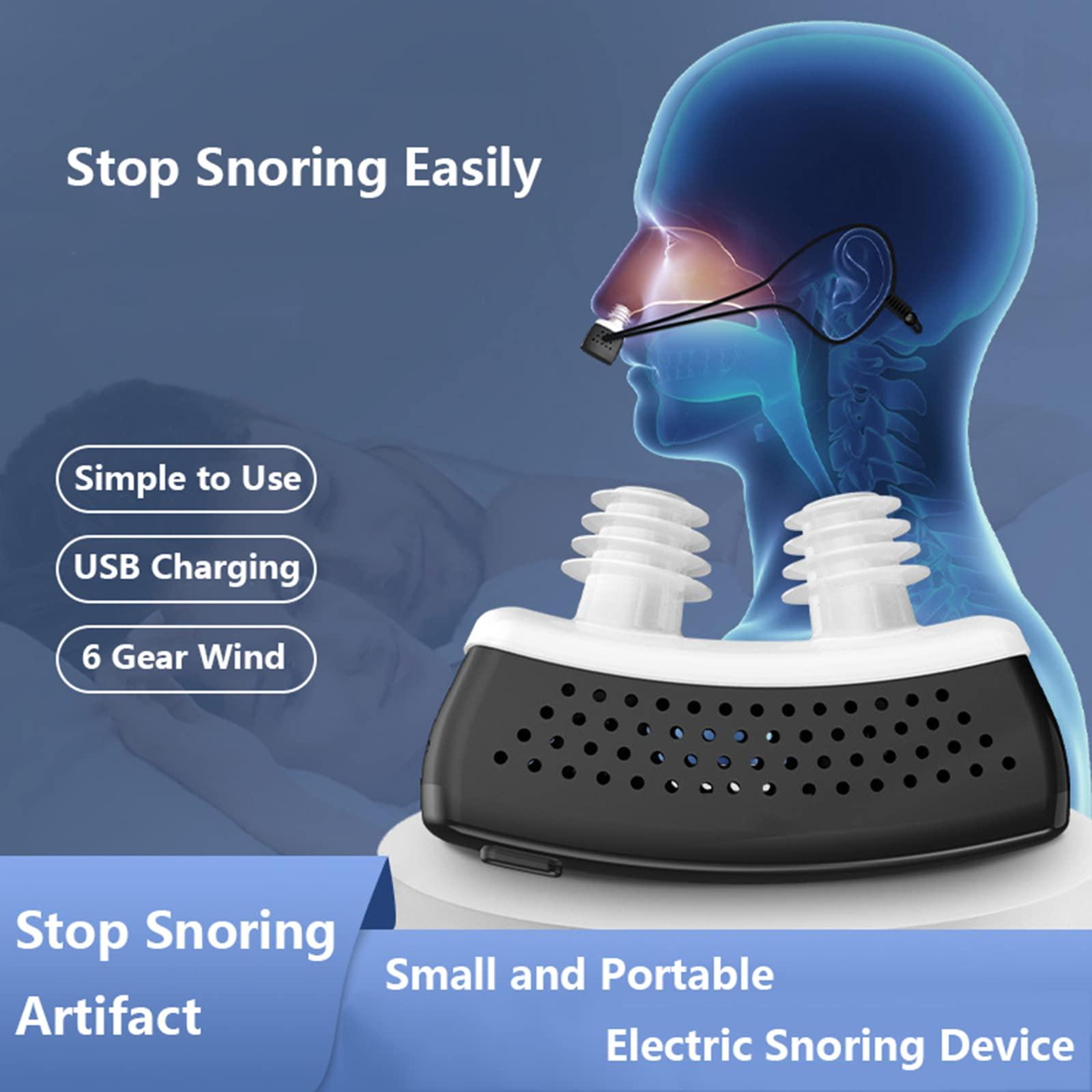 Walkervo Anti Snoring Devices with Fixing Strap Electric Snore Stopper Wearable Anti-snoring Chin Massager 6-Speed Wind Adjustment Stop Snoring Improve Sleep