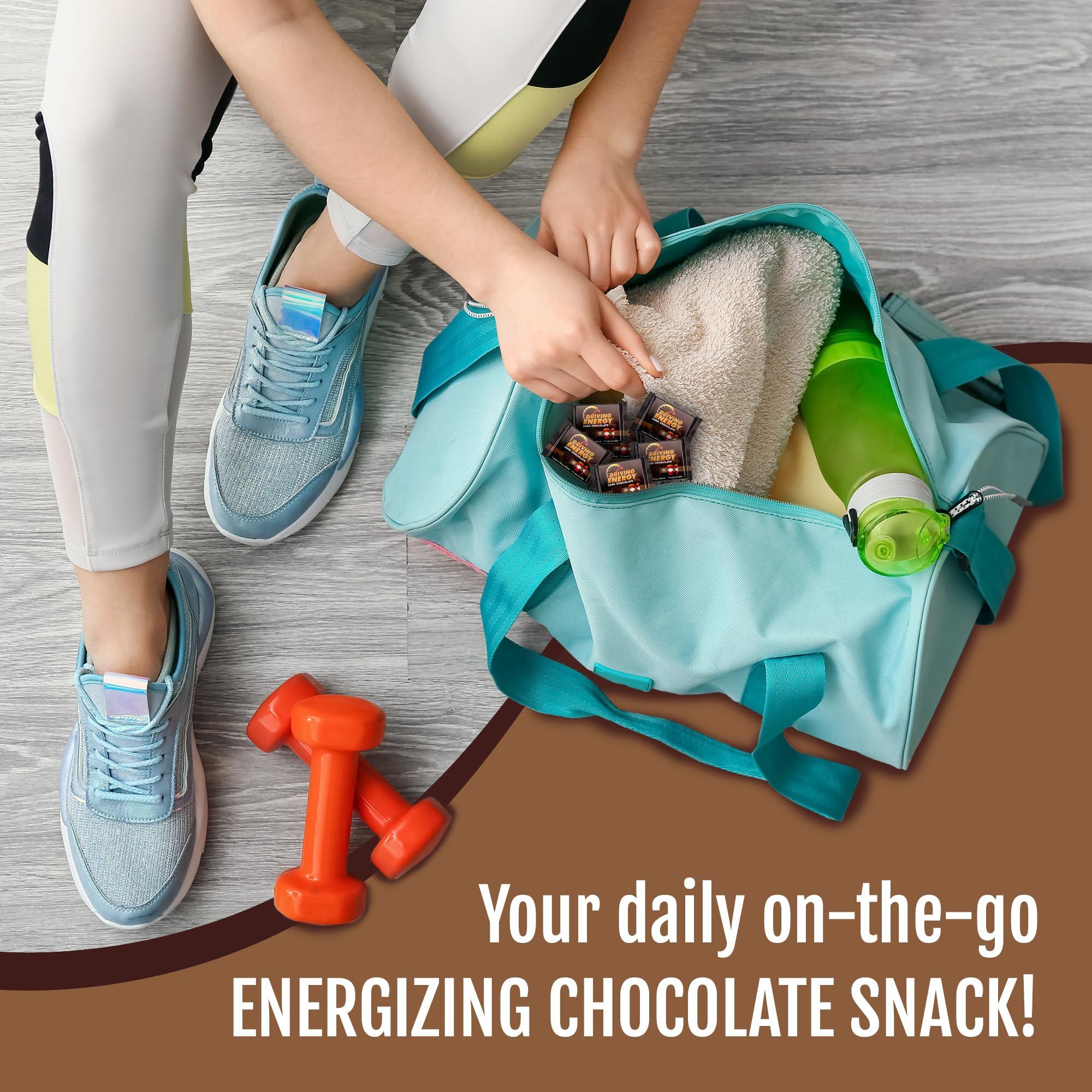 ZenEvo Driving Energy - Caffeinated Energy Bite Size - Dark Chocolate Energy Fuel with 150mg Caffeine - Long-Lasting Energy for Gym, Workout, Adults - Great Taste - Low Carb - Healthy Snack - 30 Count