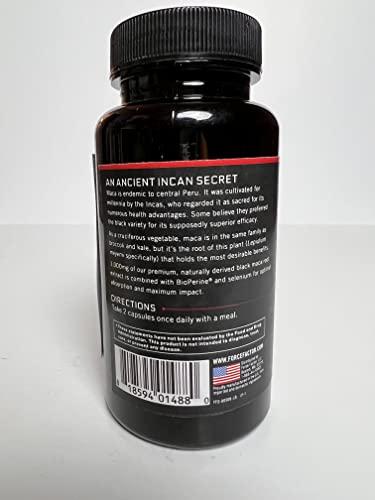 Force Factor Force Factor Black Maca Root Vitality Supplement for Men with Superior Absorption and Power, Natural Maca Negra Extract, Fundamentals Series, 1000mg, 60 Capsules (Pack of 3)