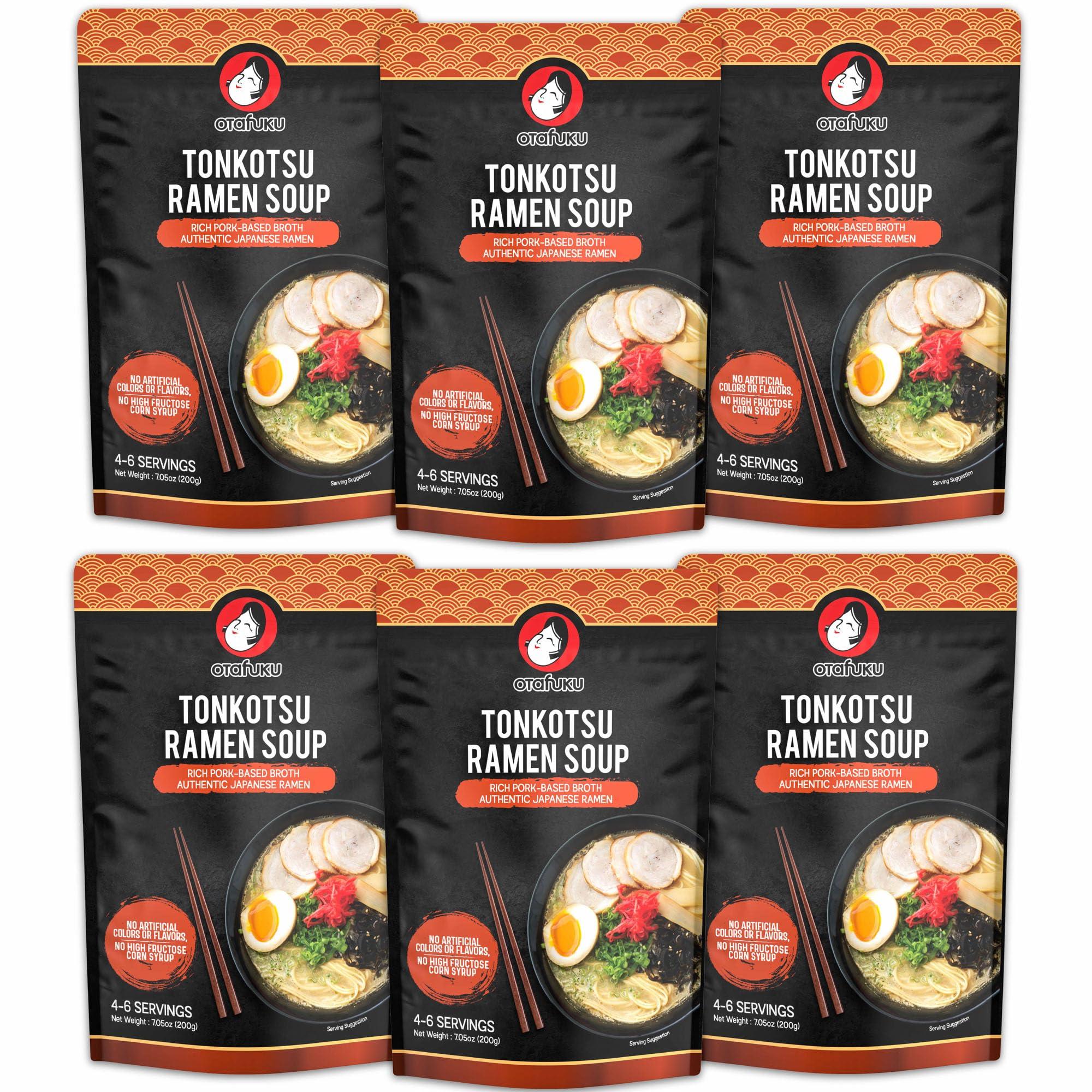 Otafuku Otafuku Tonkotsu Ramen Shoyu Broth Concentrate, Rich Pork-Based Soup Mix for Authentic Japanese Ramen Noodles, 7.5oz (6 Pack)