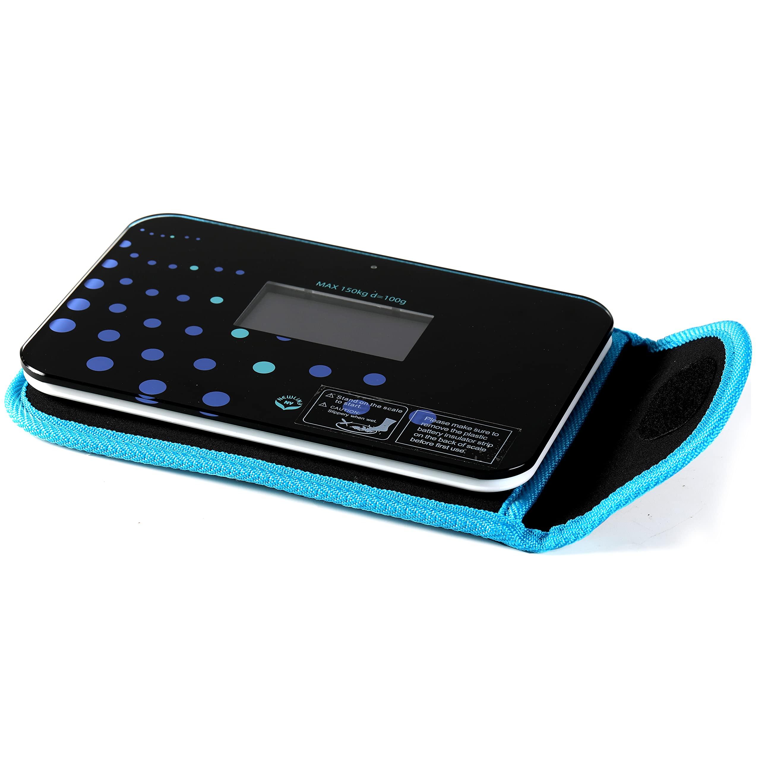 Newline NY NewlineNY Step-on Super Mini Smallest Travel Bathroom Scale with Protection Sleeve: SBB0638SM-TW(Trendy Wave)+S002BU