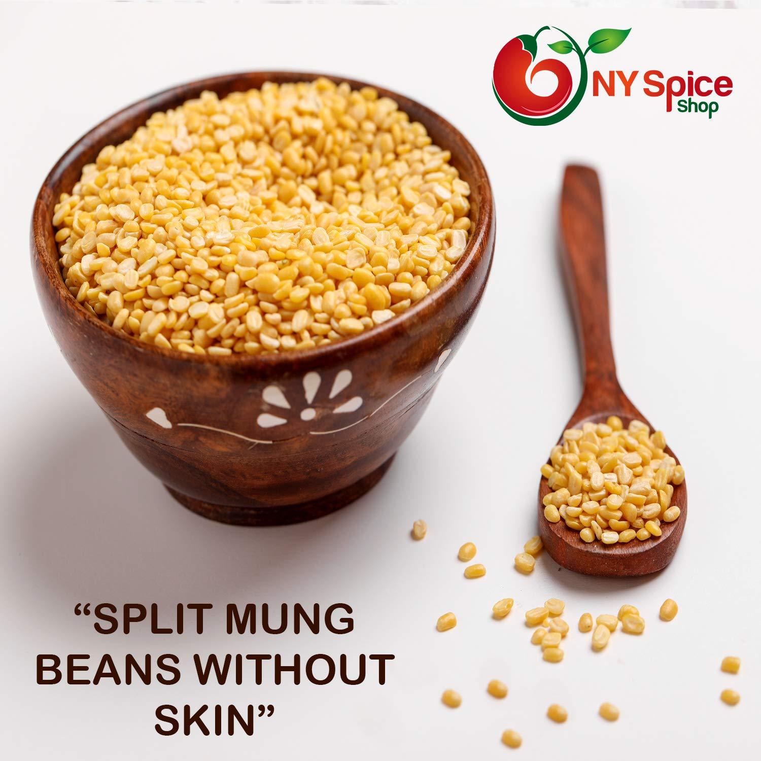 NY Spice Shop NY SPICE SHOP Split Mung Beans 5 Pound Yellow Mung lentils Split Mung Dal (without Skin) Moong Dal Beans Protein & Fiber Rich lentils - Best for Cooking & kitchari