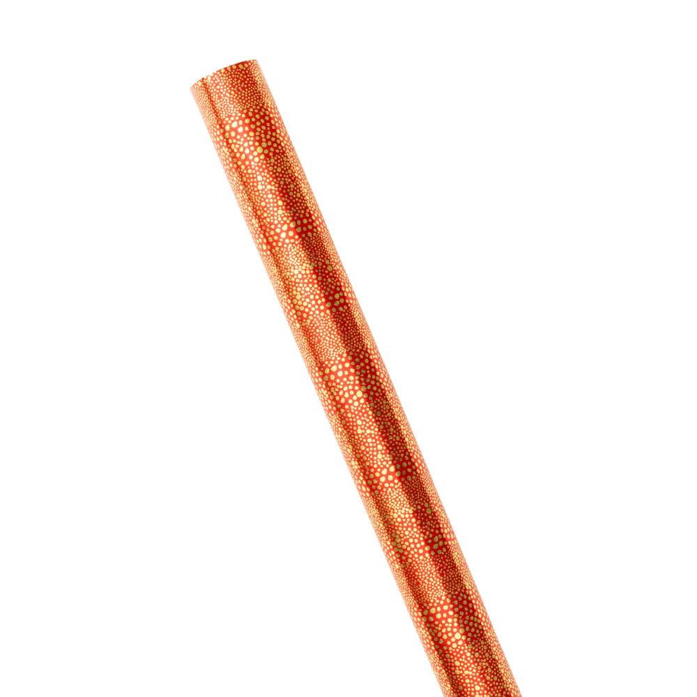 Caspari Caspari Pebble Foil Metallic Gift Wrapping Paper in Red & Gold - 30\" x 6\' Roll, 2 Rolls