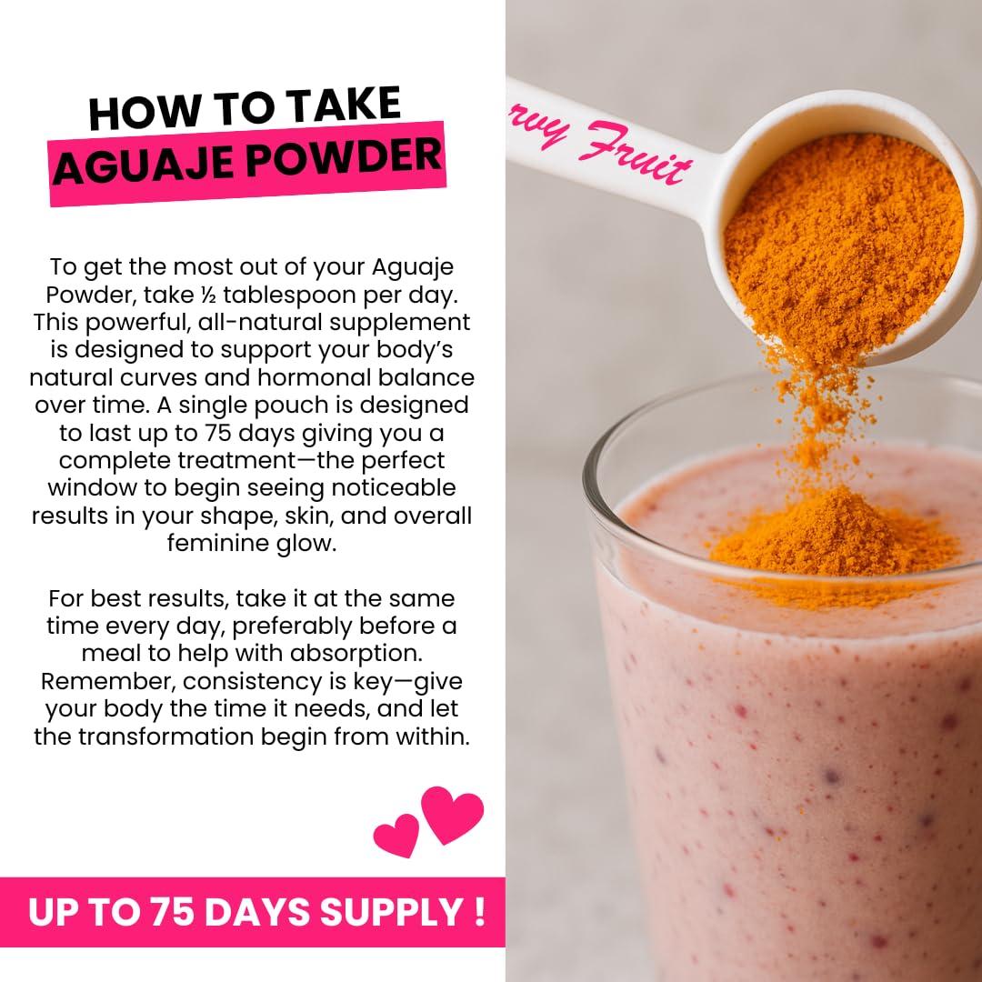 Curvy Fruit Curvy Fruit Original Aguaje CurvyFruit Powder for Bigger Butt, Breast and Hips- 3.5 oz - 31 Days Supply