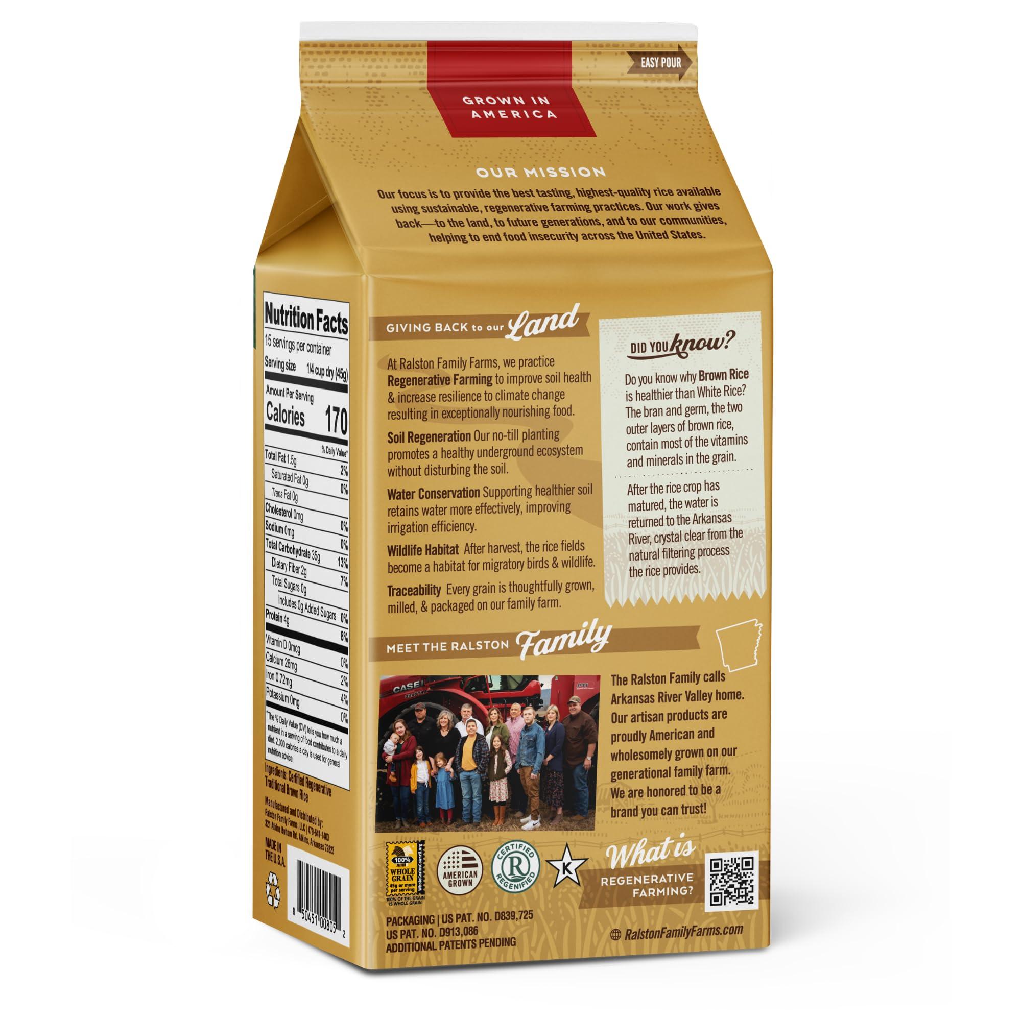 Ralston Family Farms Ralston Family Farms Traditional Brown Rice, 24 oz Carton: 6 Pack, American Grown, Non-GMO, Naturally Gluten Free
