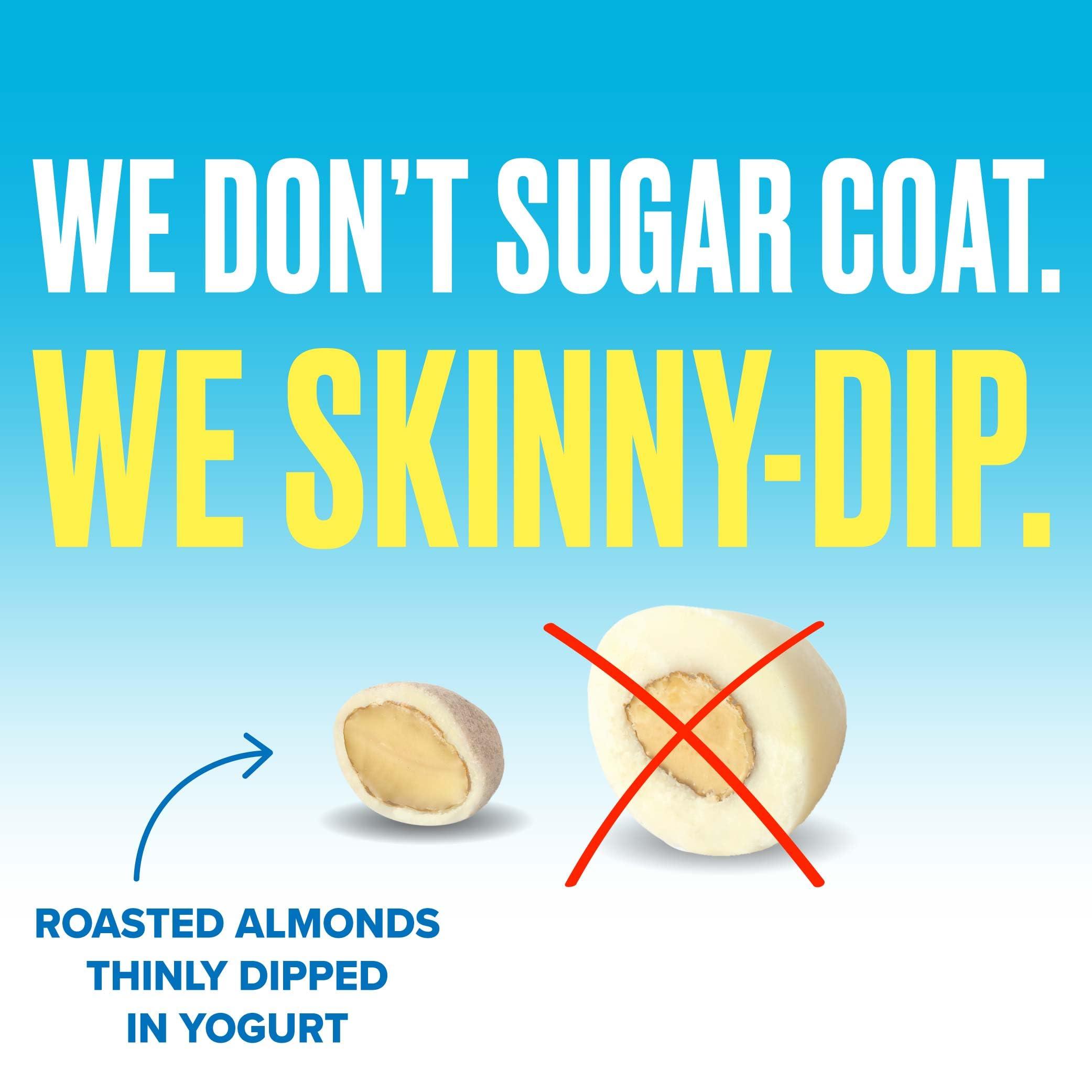 SKINNYDIPPED SkinnyDipped Lemon Bliss Yogurt Covered Almonds, Healthy Snack, Plant Protein, Gluten Free, 0.46 oz Mini Bags, Pack of 24