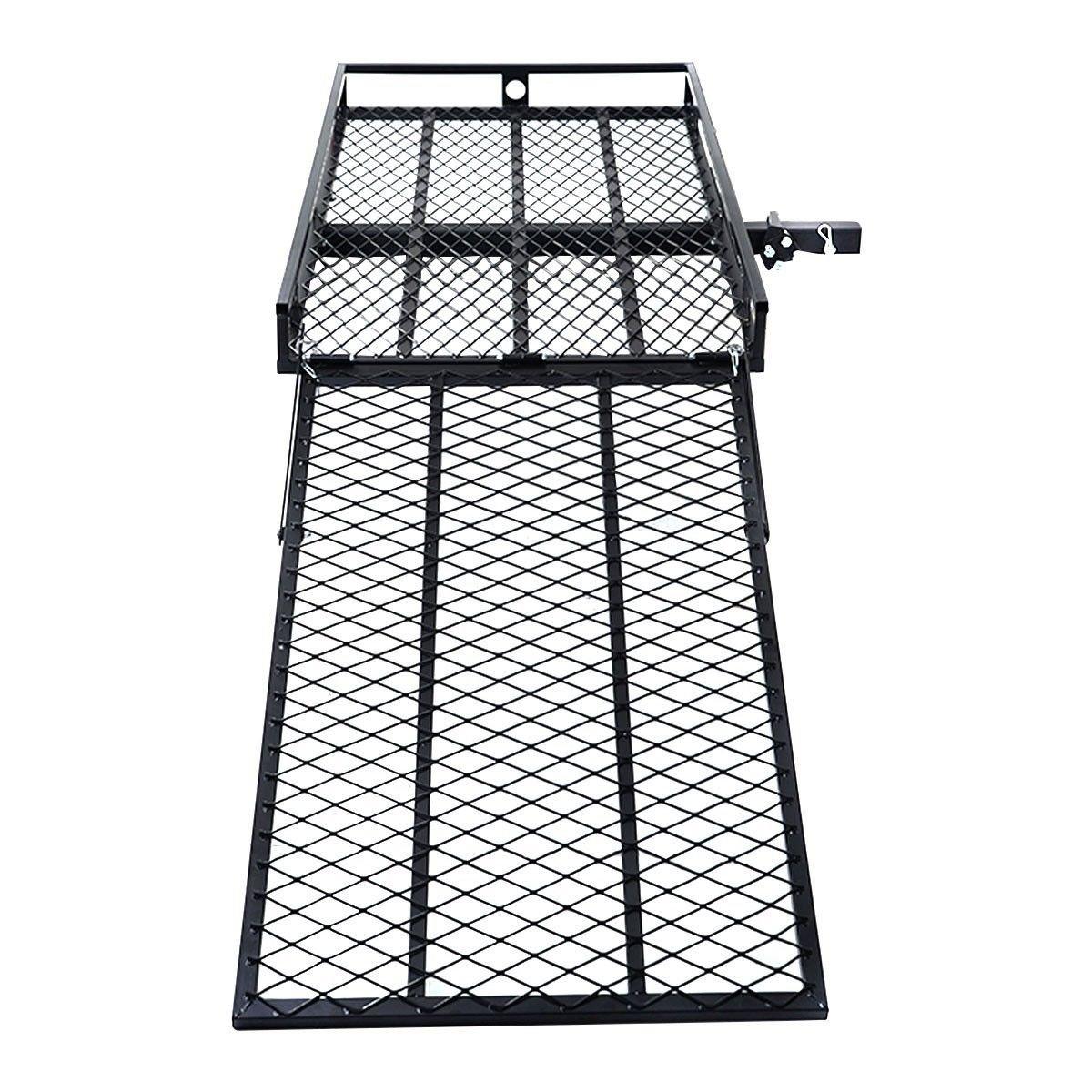 Goplus Goplus Hitch Mount Wheelchair Carrier, Mobility Scooter Loading Ramp, Heavy Duty Strong Hitch Cargo Carrier, 500 Lbs Capacity