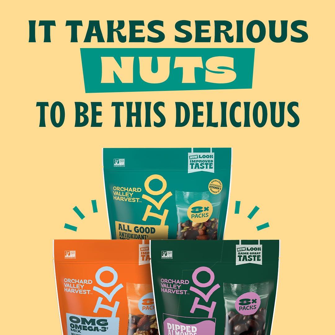 Orchard Valley Harvest Orchard Valley Harvest Dark Chocolate Dipped Almonds, 8 oz Resealable Bag, Gluten Free, Non-GMO, Stand Up Bag, No Artificial Colors, Flavors or Preservatives, Snacks for Adults & Kids