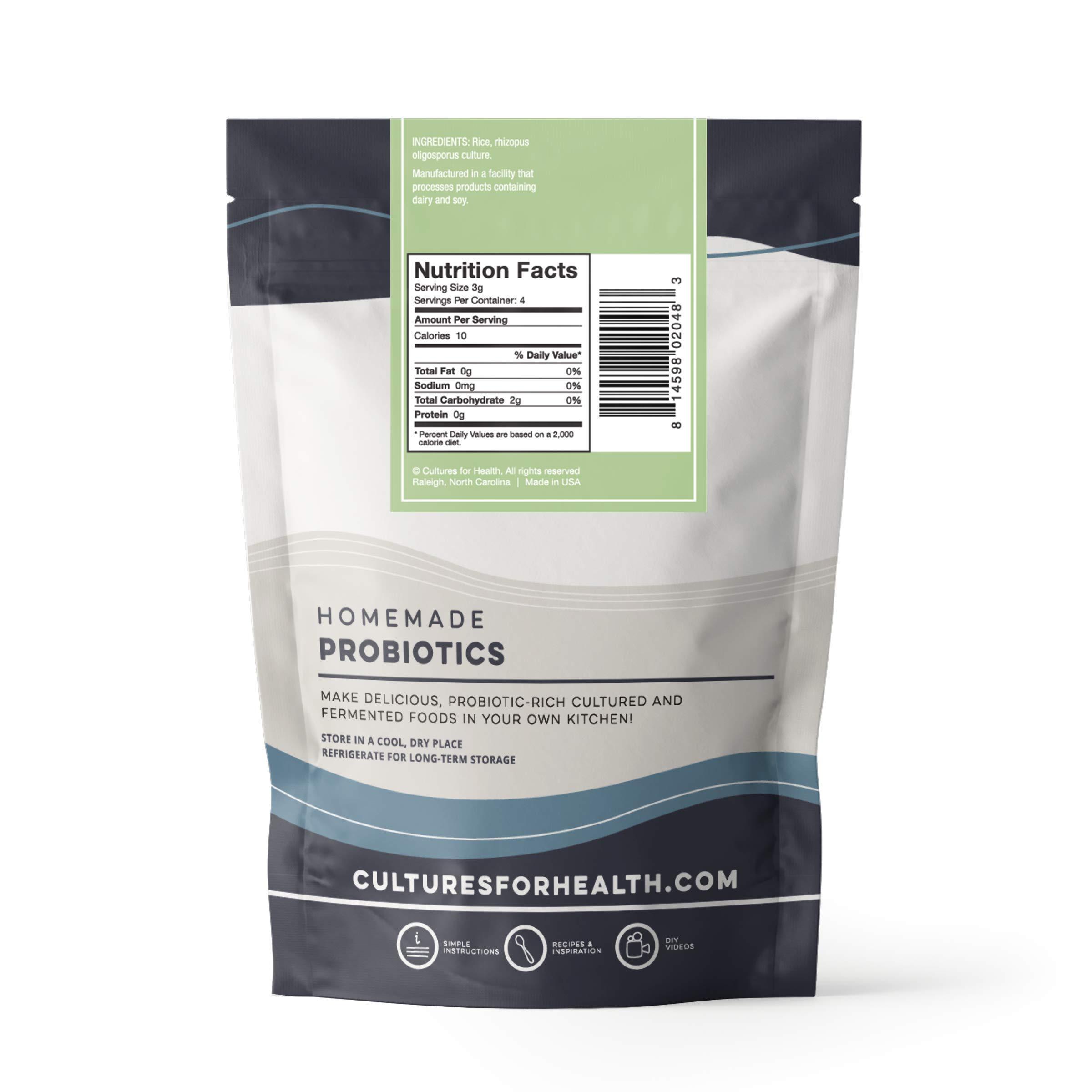Cultures For Health Cultures for Health Soy-Free Tempeh Starter Culture | 4 Packets Spores for DIY Plant Based Meat | Gluten Free, Non-GMO Indonesian Food | Make Meatless Bacon, Vegan Nuggets, & More High Protein Snacks