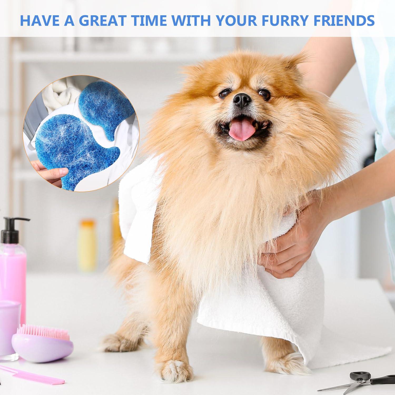 iaredon Pet Hair Remover Balls for Laundry, 4PCS-Dog Hair Catcher Laundry for Dryer Reusable Fur Hair Catcher Washer Machine Anti Winding Pet Hair Lint Catcher Pet