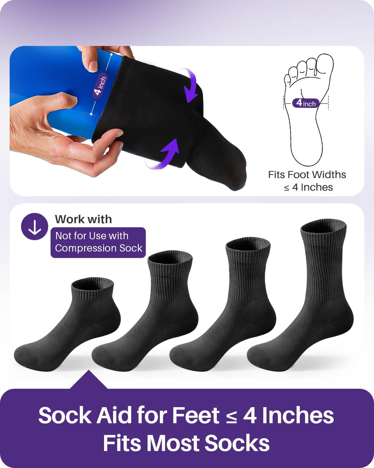 Kekoy Kekoy Sock Aid, Easy to Use Sock Helper with Foam Handles, Sock Aide Device Pull Up Assistance Help, Sock Helper Stocking Slider for Elderly, Senior, Pregnant, Diabetics(Blue)