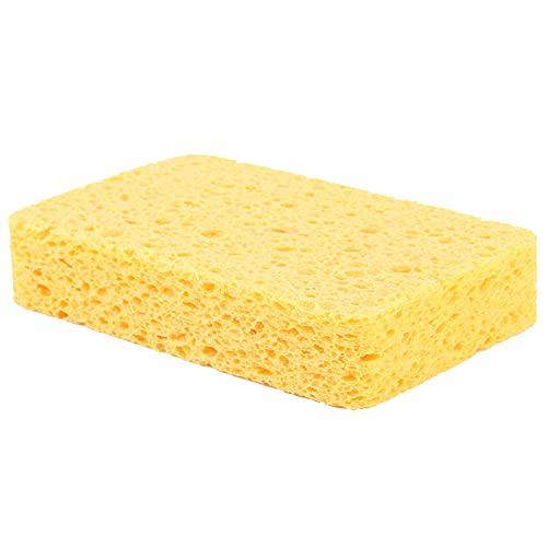Tissting 3Pcs Kitchen Cleaning Sponges Cellulose Sponge Material Tableware Cleaning Tools Accessory for Cleaning Kitchen,Furniture,Bathroom(Yellow)