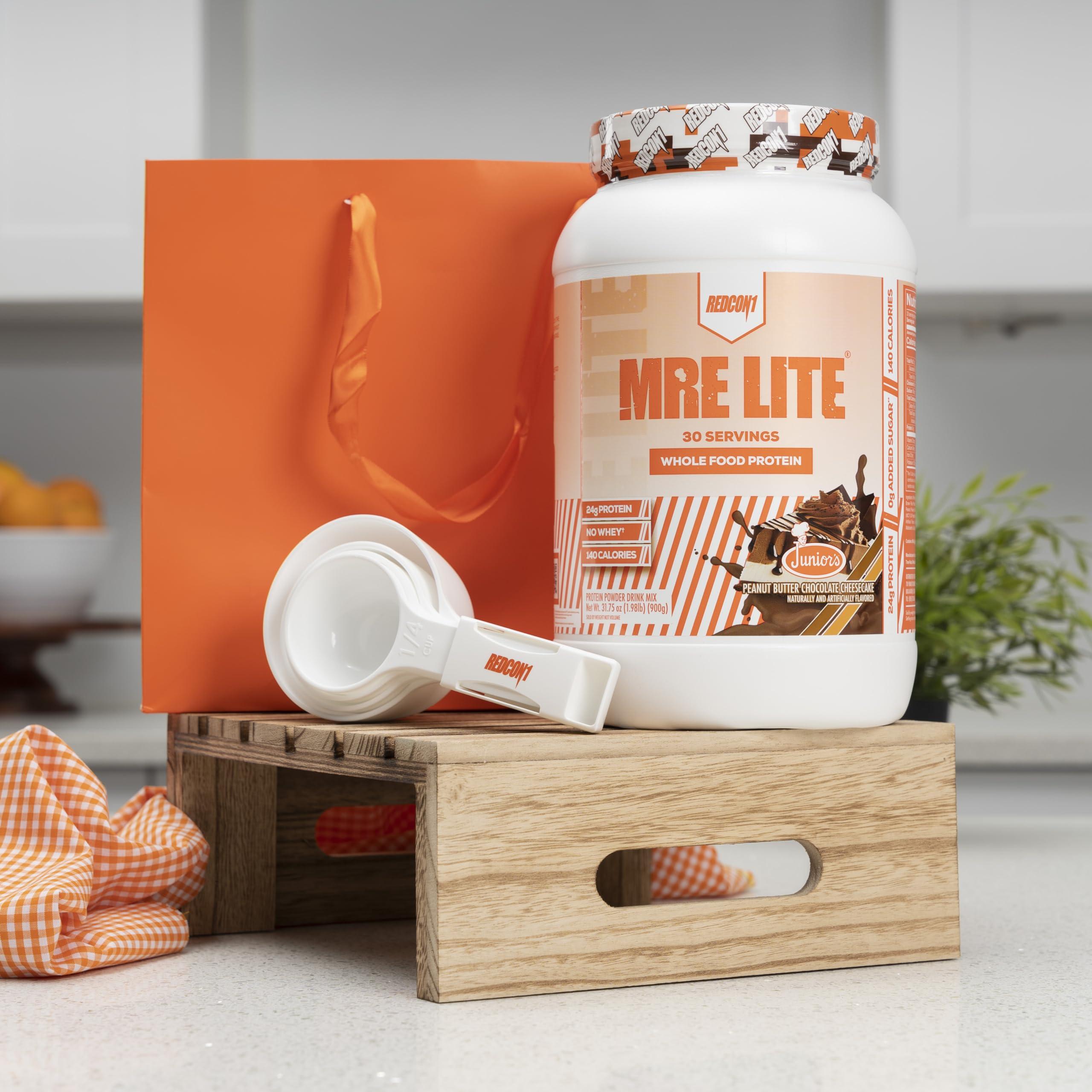 REDCON1 REDCON1 MRE Lite Whole Food Protein Powder, Juniors, Peanut Butter Chocolate Cheesecake - Low Carb, Whey Free Meal Replacement with Animal Protein Blends & MCT Oils - Easy to Digest (30 Servings)