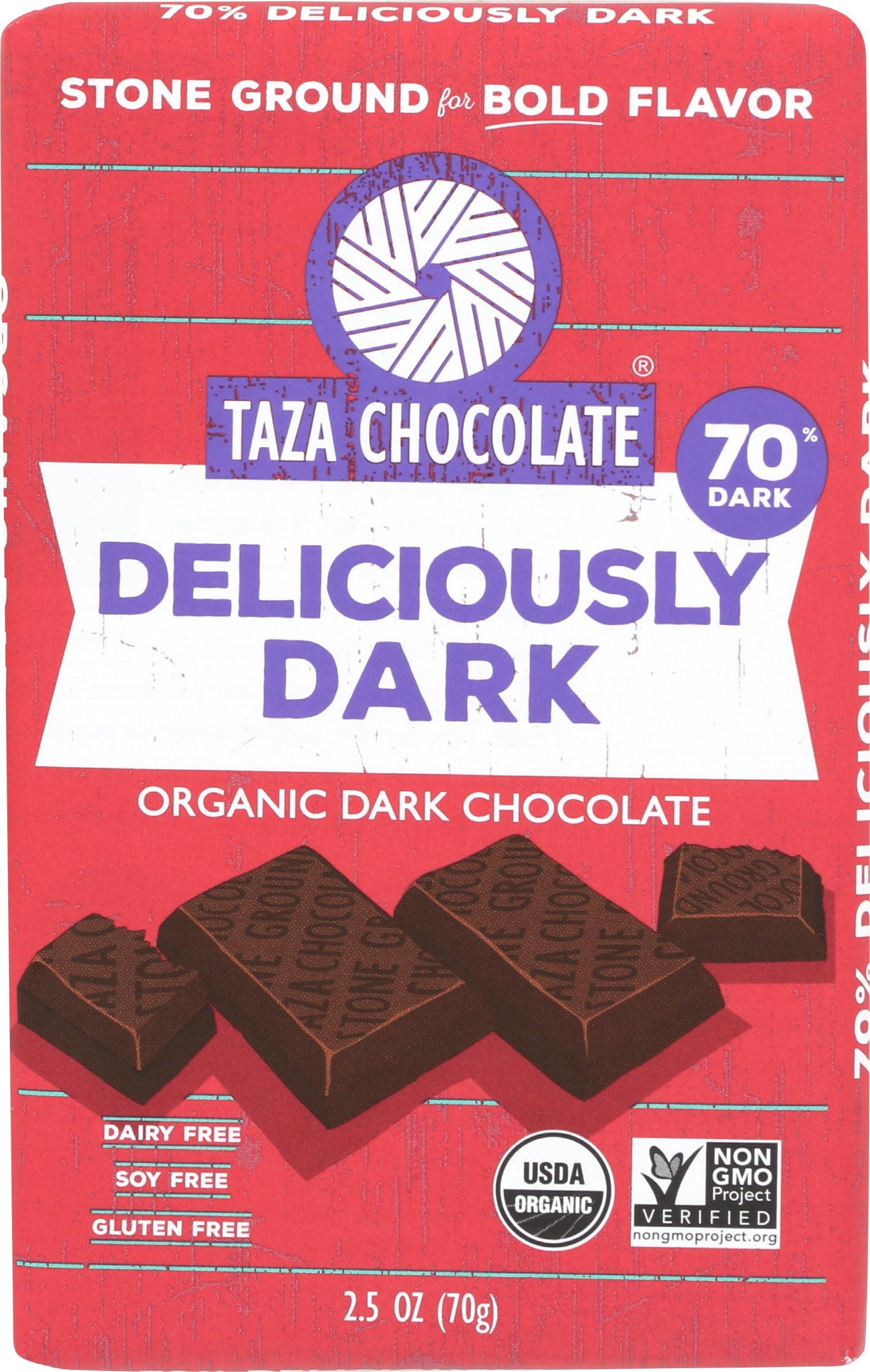 Taza Chocolate TAZA CHOCOLATES Organic Dark Chocolate Bar 70%, 2.5 OZ