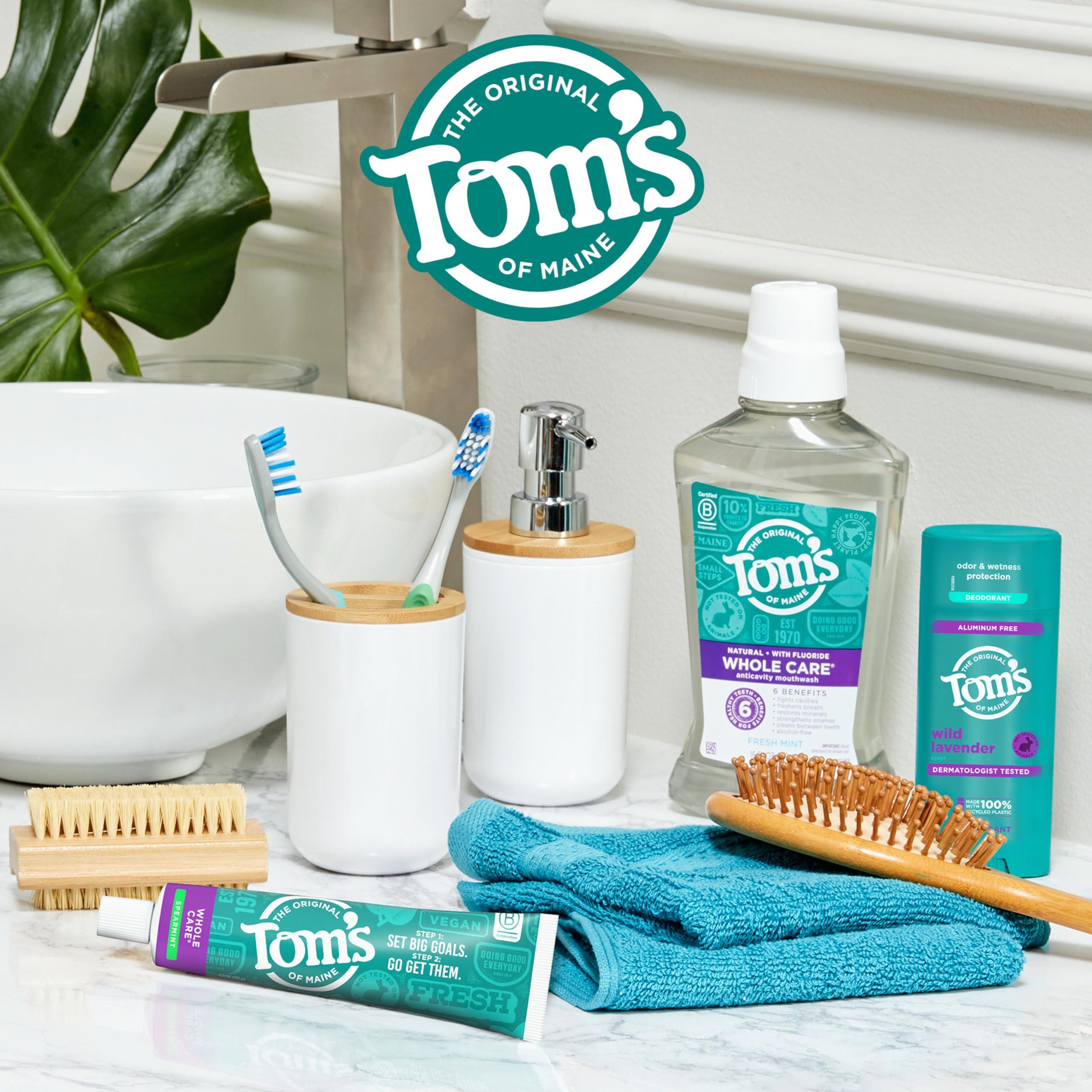 Tom's of Maine Tom\'s of Maine Whole Care Natural Toothpaste with Fluoride, Spearmint, 4 Ounce (Pack of 3), (Packaging May Vary)