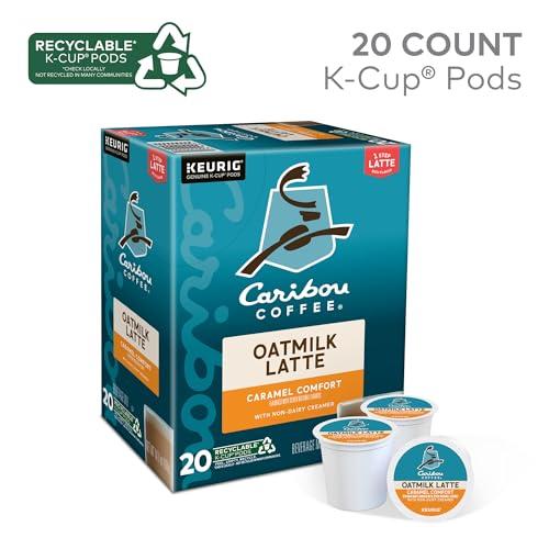 Caribou Coffee Caribou Coffee Caramel Comfort Oatmilk Latte, One Step Latte Single Serve Keurig K-Cup Pods, 20-Count Box