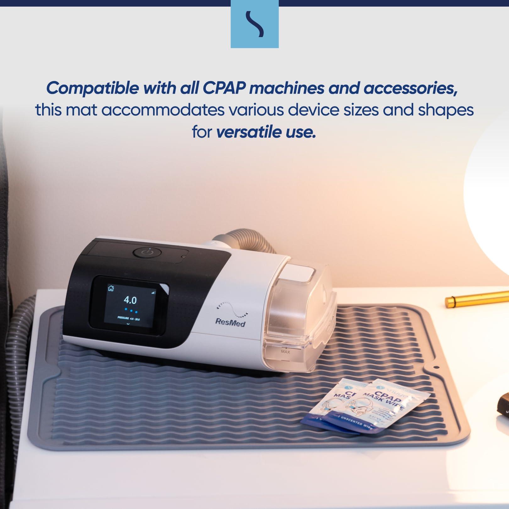 Snugell Snugell CPAP Protector Mat Vibration Absorbing and Noise Reducing Nightstand Pad for Sleep Therapy Machines 15.8\" x 11.8\" Gray Protects Surfaces and Enhances Stability for CPAP Device