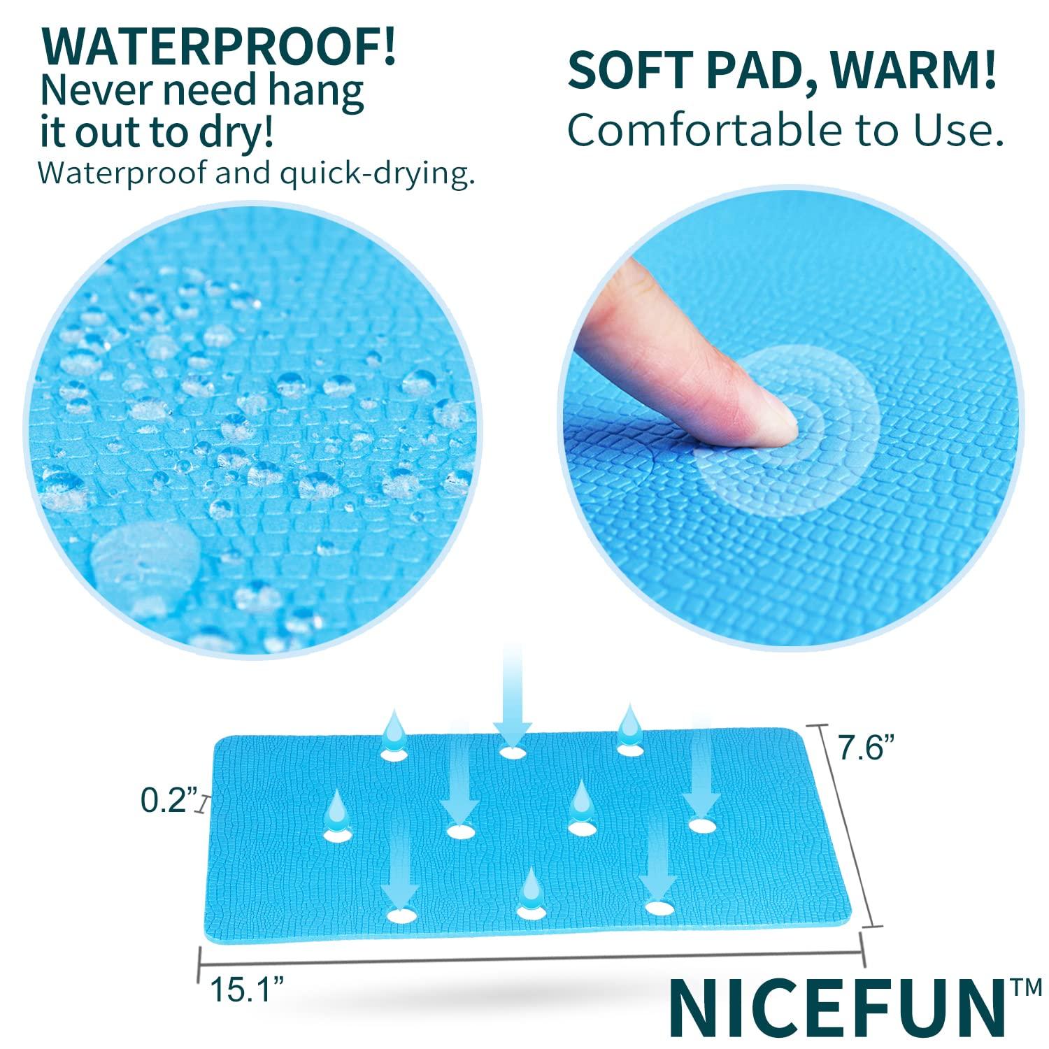 shenzhenshi yixia maoyi youxian gongsi 3 PCS Bathtub Transfer Bench Cushions with Adhesive Backing, Shower Pads Non Slip Soft Foam Pad 15'' x 7.5'' Padded Bath Tub Bench, 26'' Chair Pad, Seat Mat, Cover (MAT196X382)