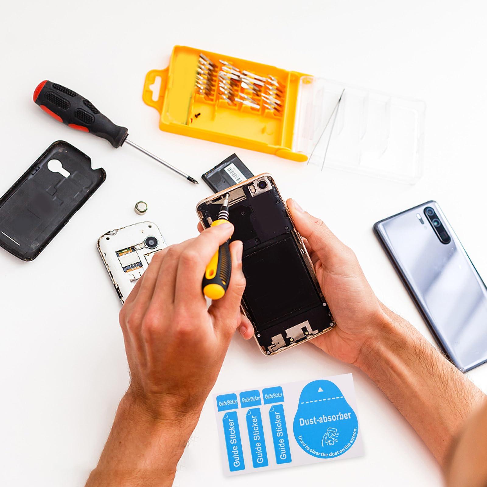 ORFOFE ORFOFE 400pcs Film Dust Removal Sticker Cleaning Tool Telephone Dedust Sticker for Phone Laptop Sticker Screen Removal Sticker Dust Remover Phone Dedust Sticker Blue Lens Paper