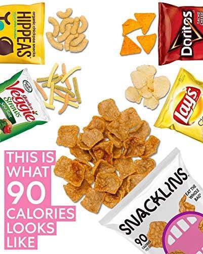 SNACKLINS SNACKLINS Plant Based Crisps NACHO - Gluten Free, Grain Free, 100% Kosher, Vegan Healthy Snacks, Crunchy Puffed Snack, Just 90 Calories Per Bag - .9oz Bag (Case of 12)