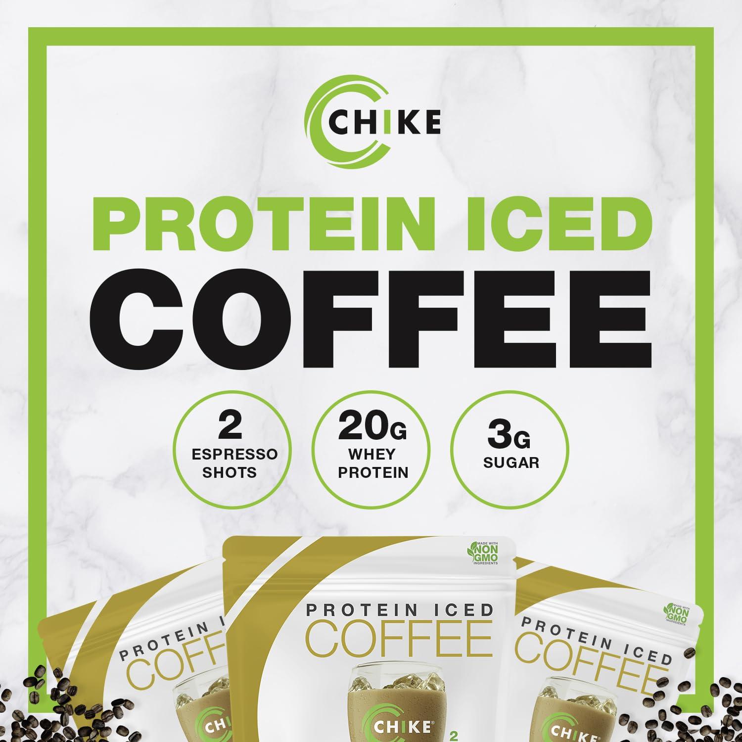 CHIKE Chike Natural Vanilla Latte High Protein Iced Coffee, 20 G Protein, 2 Shots Espresso, 3 G Sugar, Keto Friendly and Gluten Free, 14 Servings (16.3 Ounce)