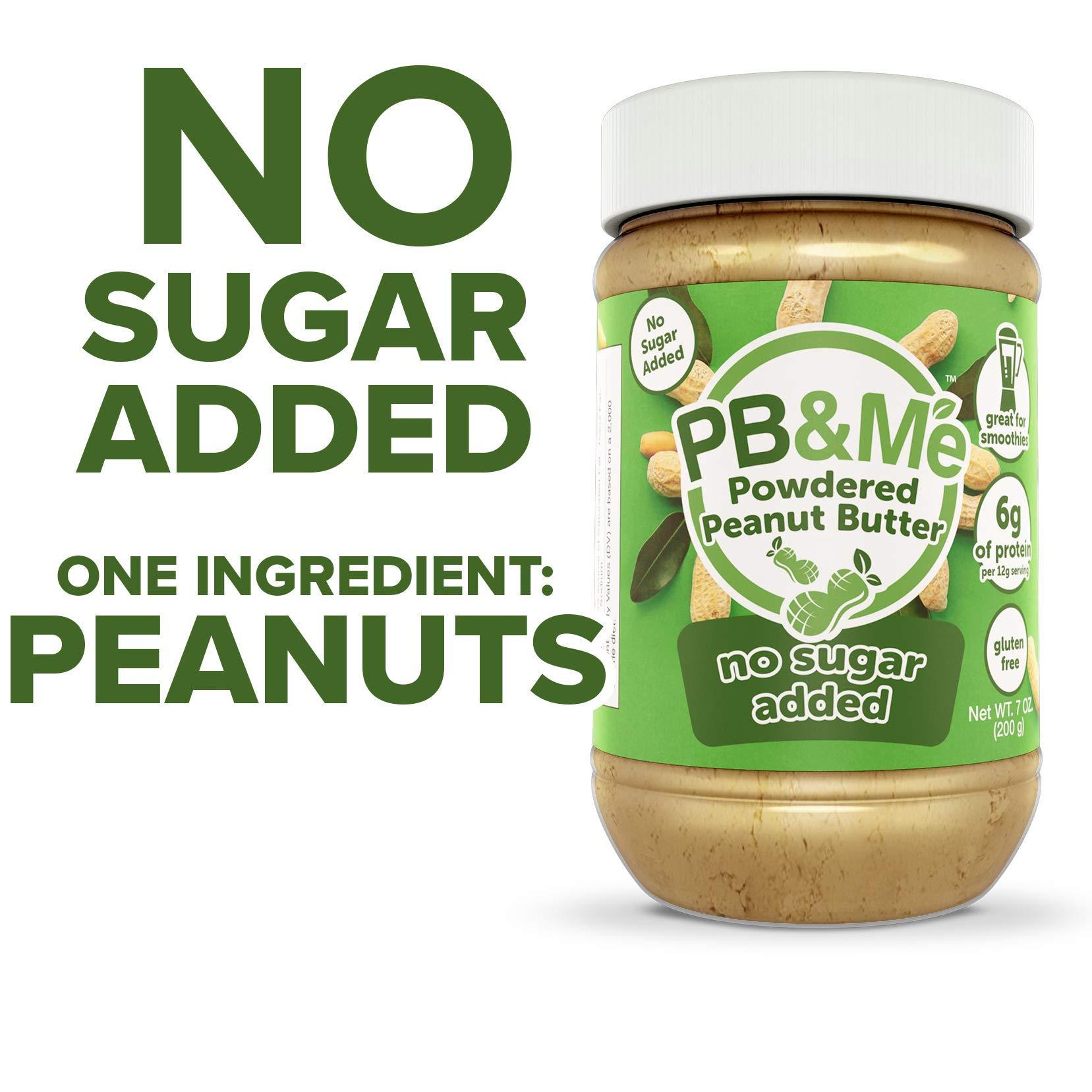 PB&Me PB&Me Sugar Free Peanut Butter Powder Peanut Powder for Smoothies, Peanut Butter Powder Protein, Low Carb Peanut Butter, Low Fat Peanut Butter 7oz