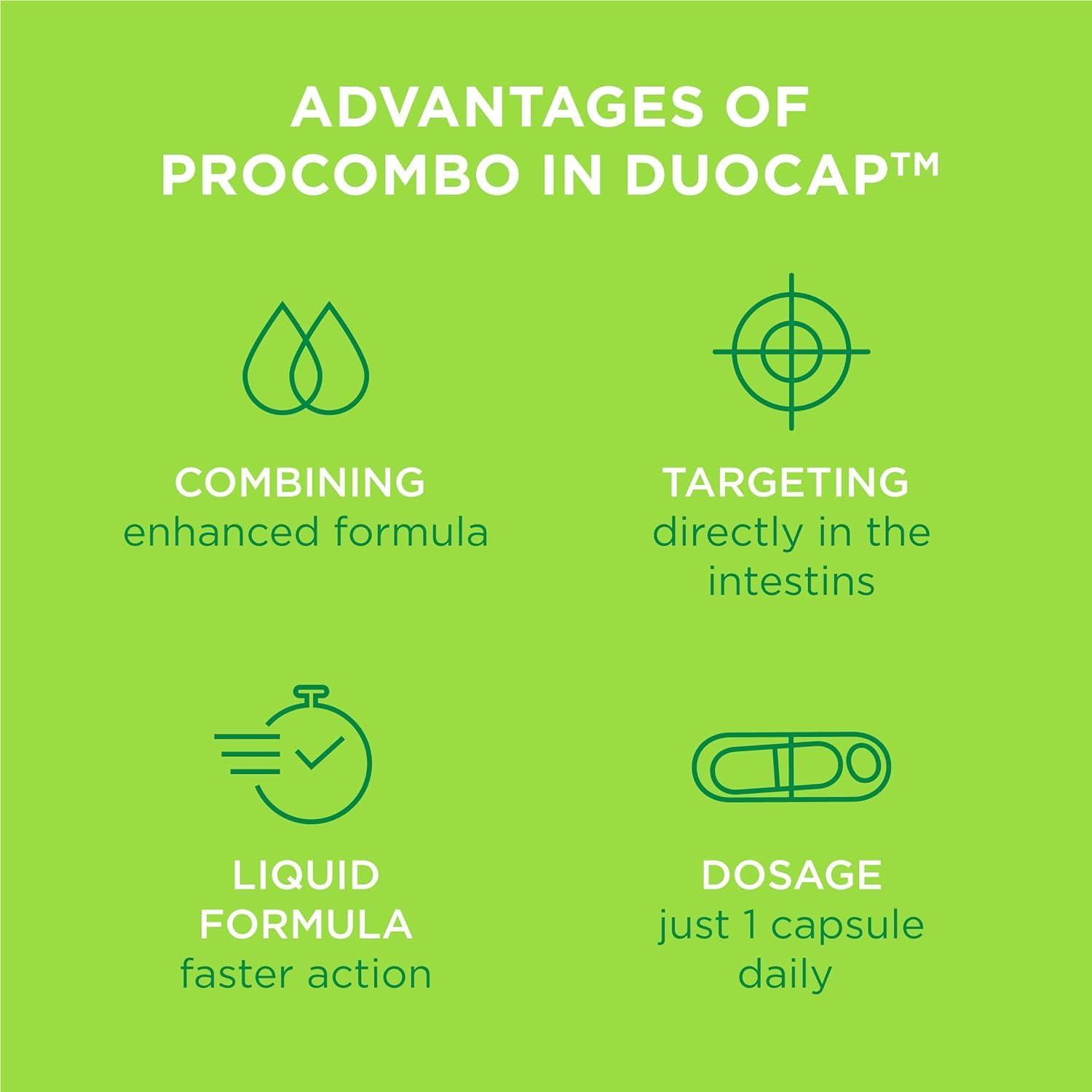 ProCombo ProCombo - The Smart synbiotic with targeted delivery of The Good Bacteria. Double Capsule and Liquid Formula for Fast Results. 1 Capsule per Day(Pack of 3)