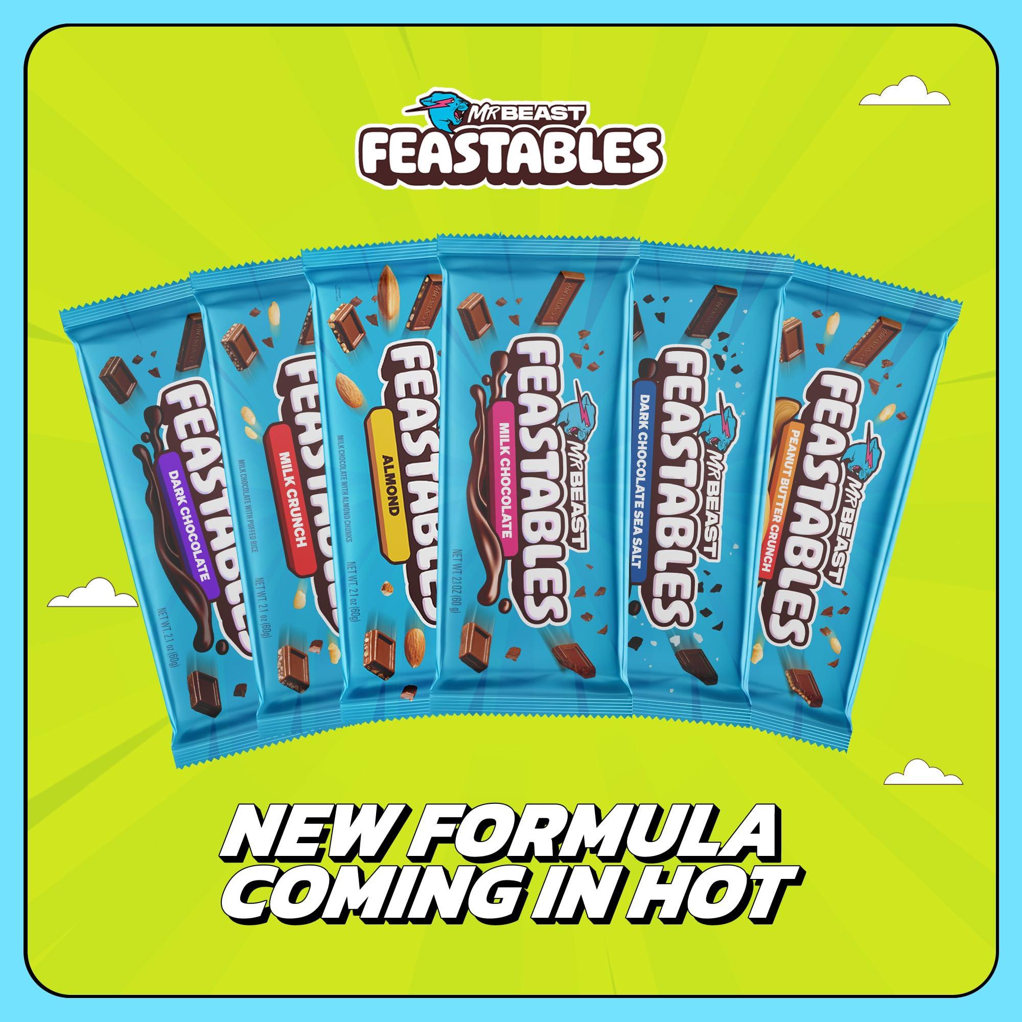 Feastables Feastables by MrBeast Peanut Butter Milk Chocolate Chocolate Bar, 1.24 oz (35g), 24 count
