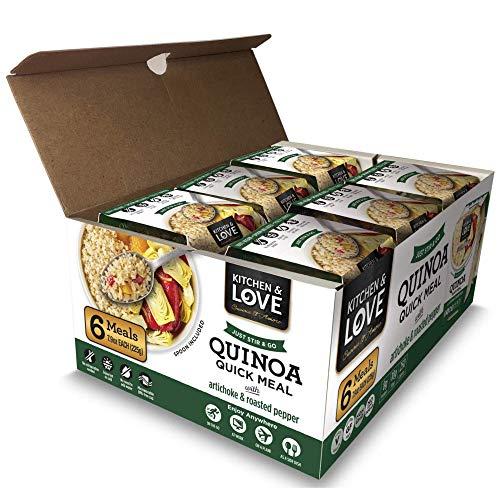 Kitchen & Love Kitchen & Love Artichoke & Roasted Peppers Quinoa Quick Meal 6-Pack | Vegan, Gluten-Free, Ready-to-Eat, No Refrigeration Required