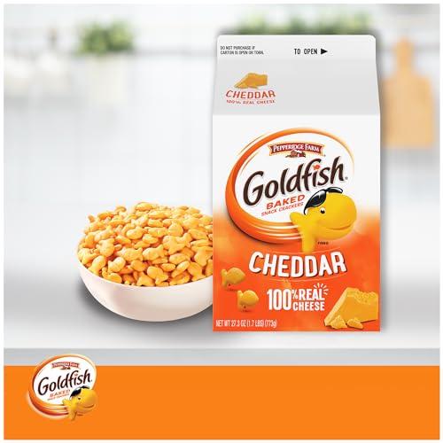 Campbell\'s Goldfish Cheddar Cheese Crackers, 27.3 Oz Carton, and Campbell\'s Condensed Chicken Noodle Soup, 10.75 Oz Can (Pack of 4)