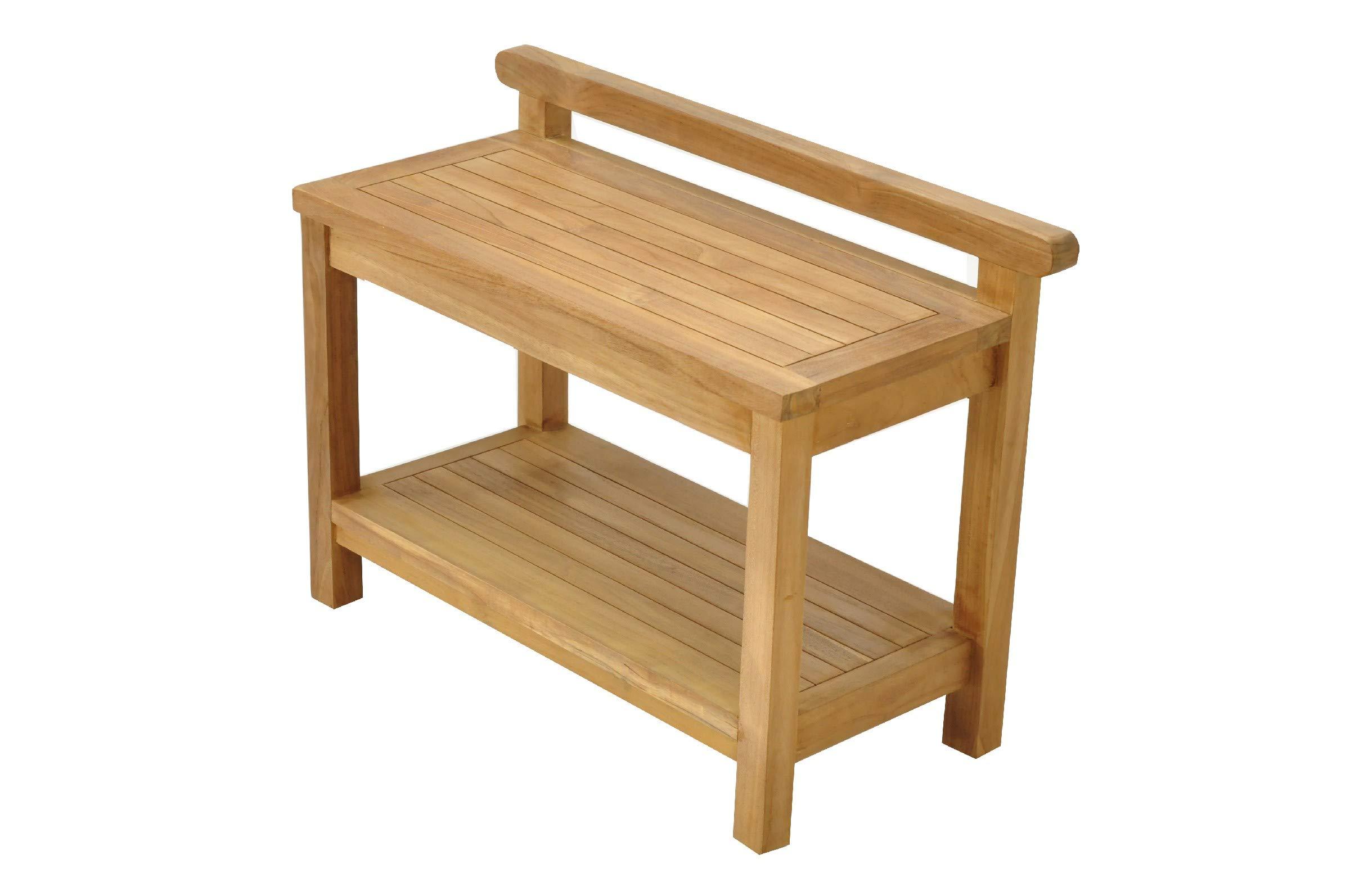 TeakFurnitureOutlet TeakFurnitureOutlet A-Grade Teak Hamburg Shower Seat 24" Stool/Bench