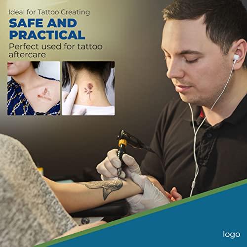 Sanitized Care Premium Transparent Film Dressing, 4\" x 4.75\" Pack of 50 Waterproof Wound Bandage for Post Surgical Shower or IV Shield, Clear Tattoo Aftercare Bandage & Adhesive Patches