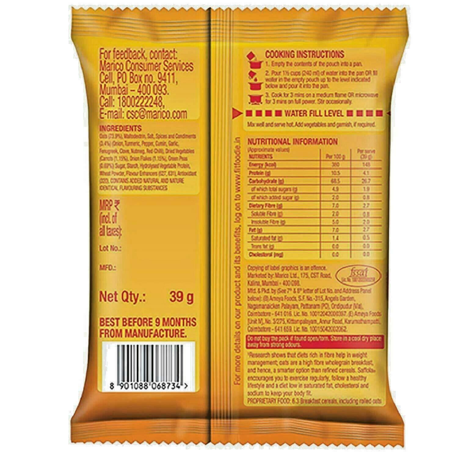 Saffola Saffola Masala Oats- Classic Masala - 39 Gm X Pack of 12