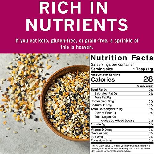 Spices Village SPICES VILLAGE Everything Bagel Seasoning [ 8 oz ] Blend of Sea Salt, Minced Garlic, Onion Flakes, Sesame Seeds, Poppy - Kosher Certified, Gluten Free, Vegan, Keto Bagels, Resealable Bulk Bag