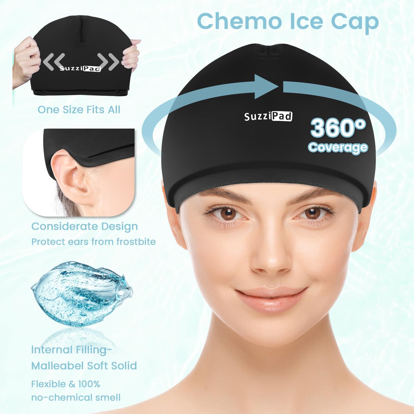 SUZZIPAD Suzzipad Cold Therapy Socks and Hand Ice Pack, Cold Gloves for Chemotherapy Neuropathy, Cold Caps for Chemotherapy, Migraine Headache Relief Cap, Chemo Care Package for Women & Men, L