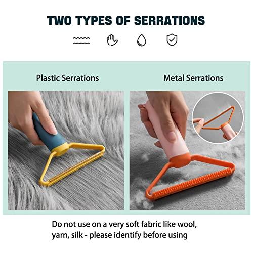 Generic Pet Hair Remover Portable, Dog Lint Remover,Cat Hair CleanerReusable Pet Hair and Lint Remover, Dual-Head Portable Cleaner for Carpet, Car and Fur, 3 Color Options for Rug Scraper Tool (Pink)