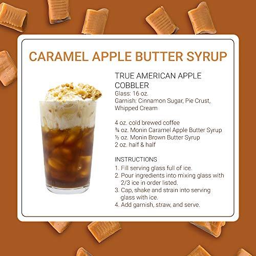 Monin Monin - Caramel Apple Butter Syrup, Buttery Caramel and Cooked Apple Flavor, Natural Flavors, Great for Hot Lattes, Ciders, and Seasonal Cocktails, Non-GMO, Gluten-Free (750 ml)