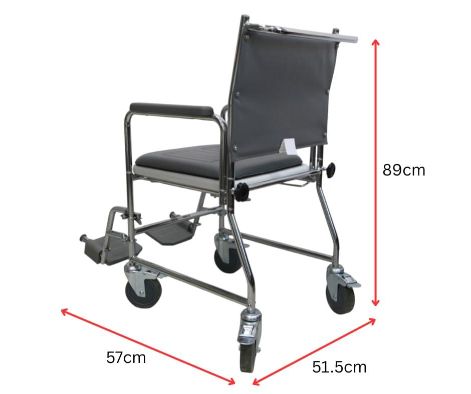 Aidapt Aidapt Linton Mobile Commode with Footrest (Eligible for VAT Relief in The UK)