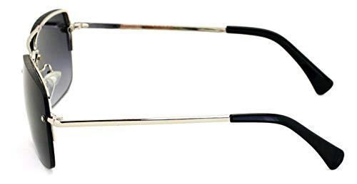 V.W.E. Men Large Outdoor Sunglasses Metal Rimless Aviator Reading Glasses - Big Lens Rectangular Sun-Reader (Silver-Black, 2.25)