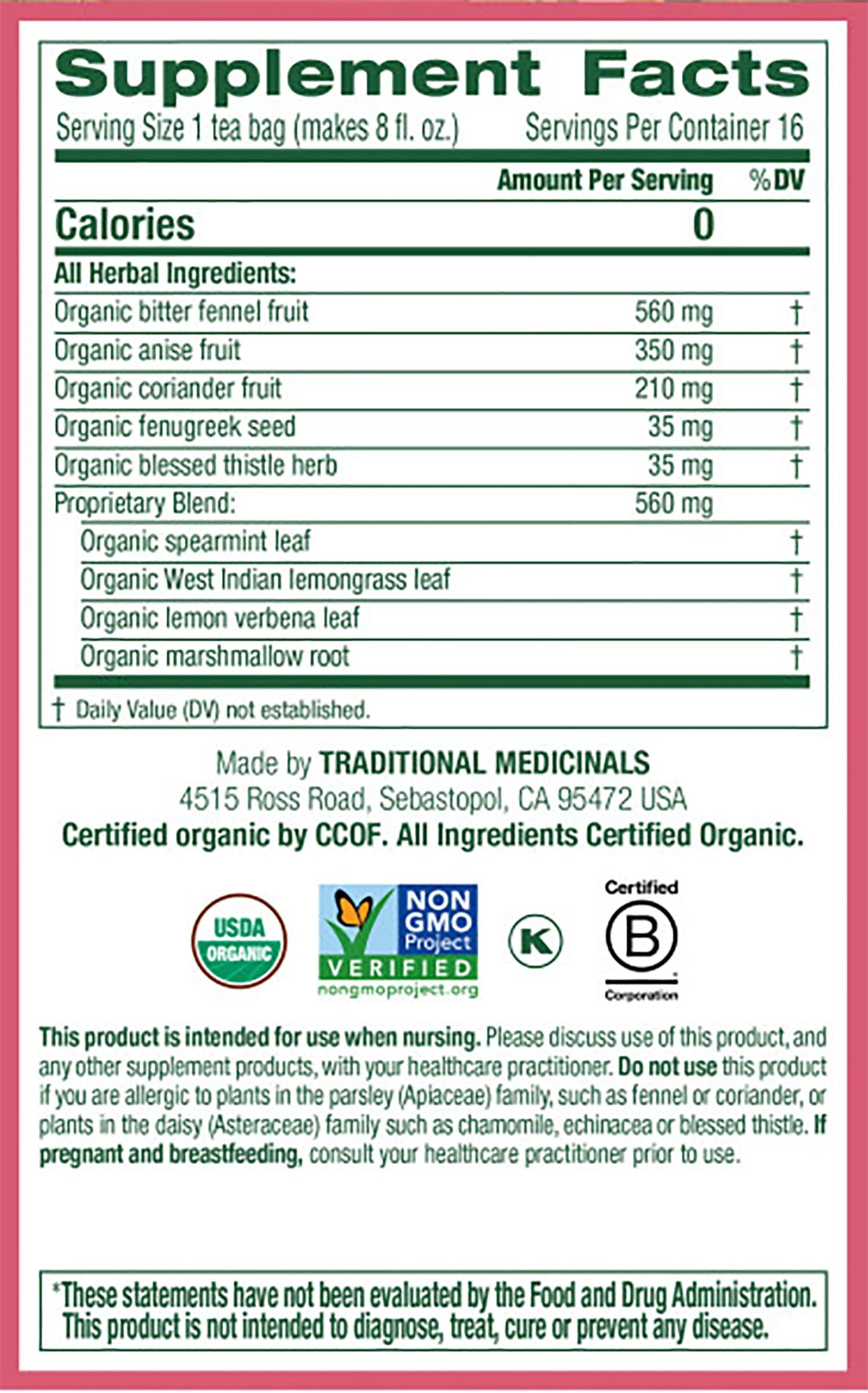 Traditional Medicinals Traditional Medicinals Teas Organic Mother\'s Milk Herbal Tea, 32 Count