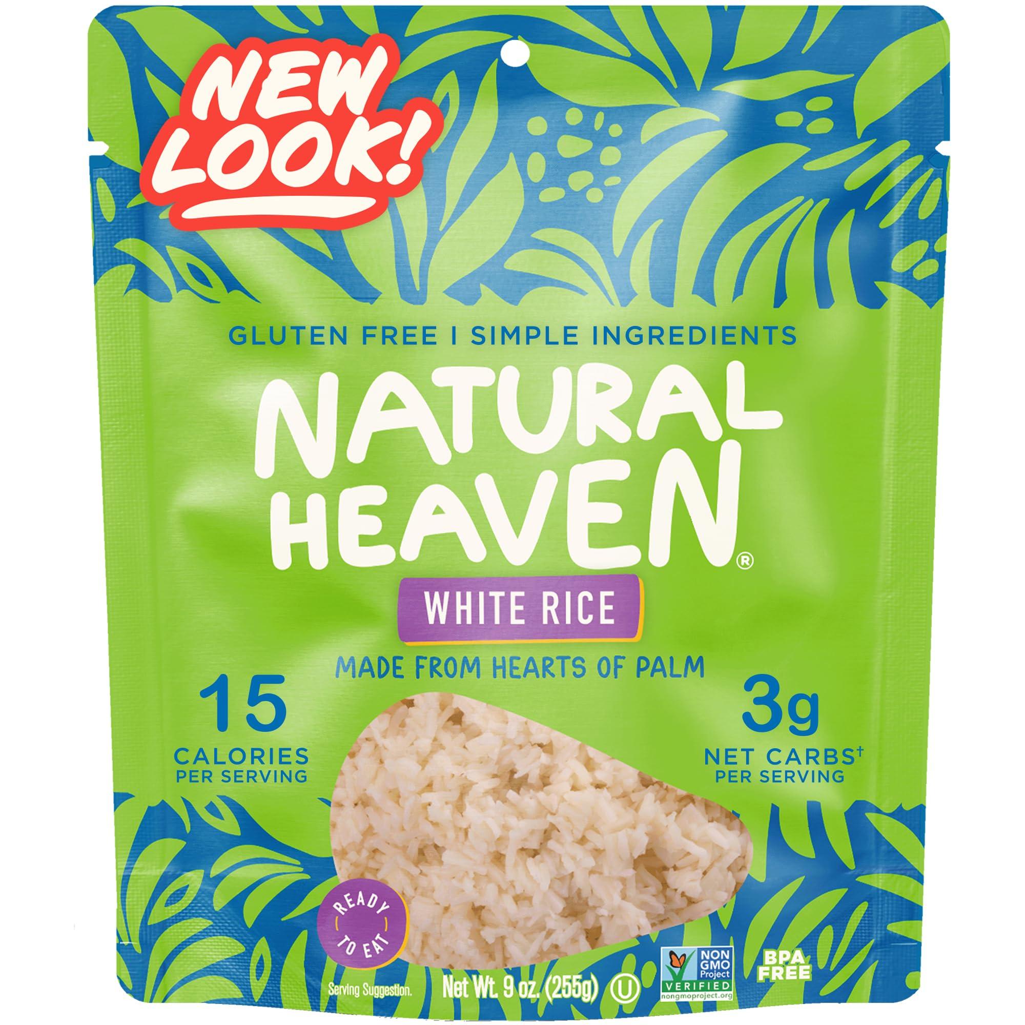 Natural Heaven Natural Heaven Rice, Hearts of Palm White Rice, Gluten Free, Vegan, Low Carb Rice for a Keto Snack or Healthy Food Meal, 9 Oz