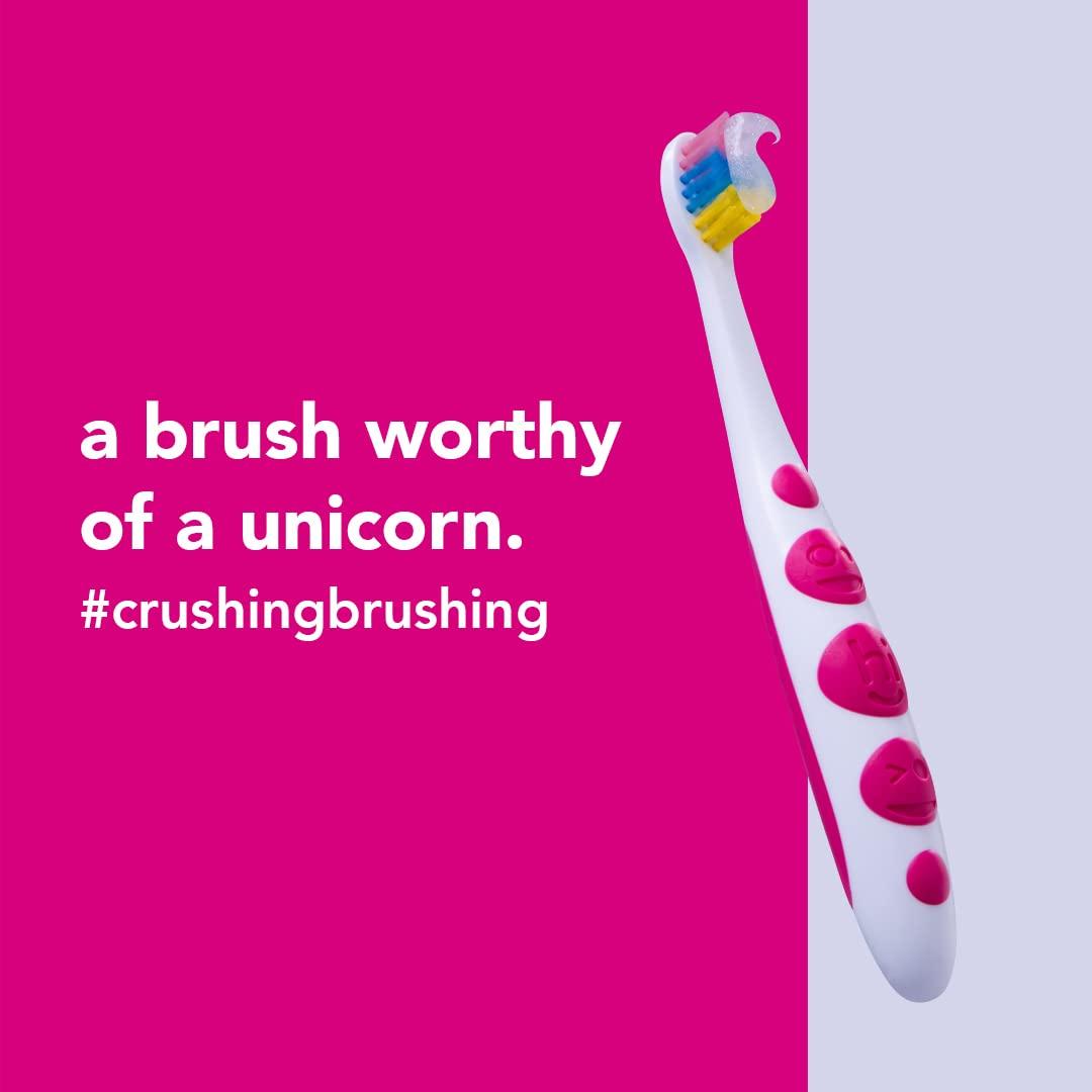 hello hello Unicorn Baby and Toddler Soft Toothbrush for All Ages, BPA Free, Easy to Grip Handle, 6 Count