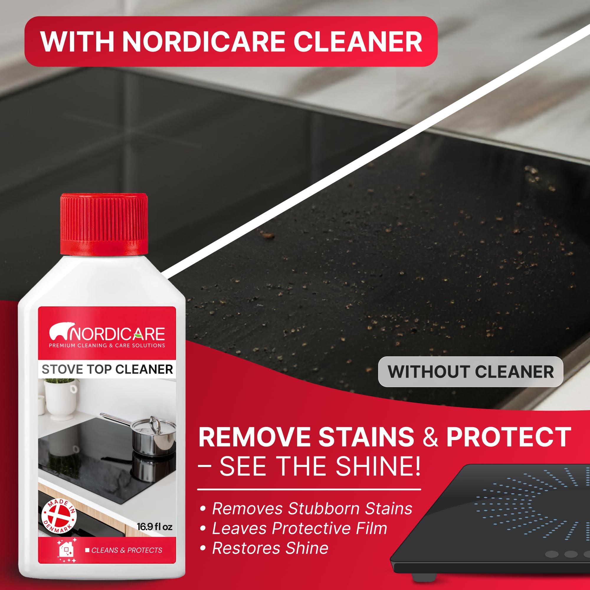 Nordicare Nordicare Stove Top Cleaner Glass Ceramic - Induction Cooktop Cleaner Polish And Protector For Everyday Use - No Scrubbing Pad Needed - Leaves Protective Film - Made In Denmark (16.9oz)